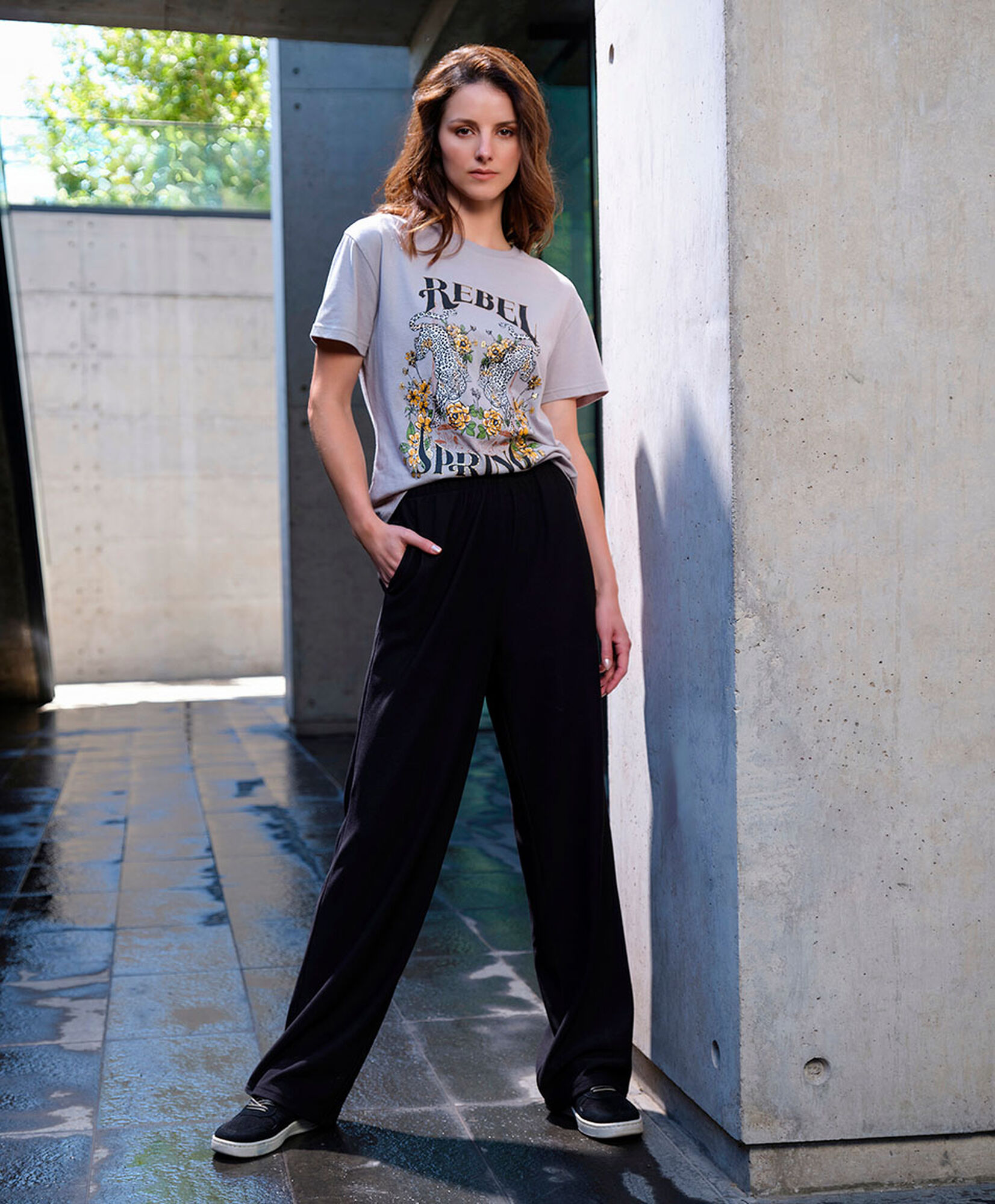 Pantalón mujer canalé wide Pantalón mujer canalé wide