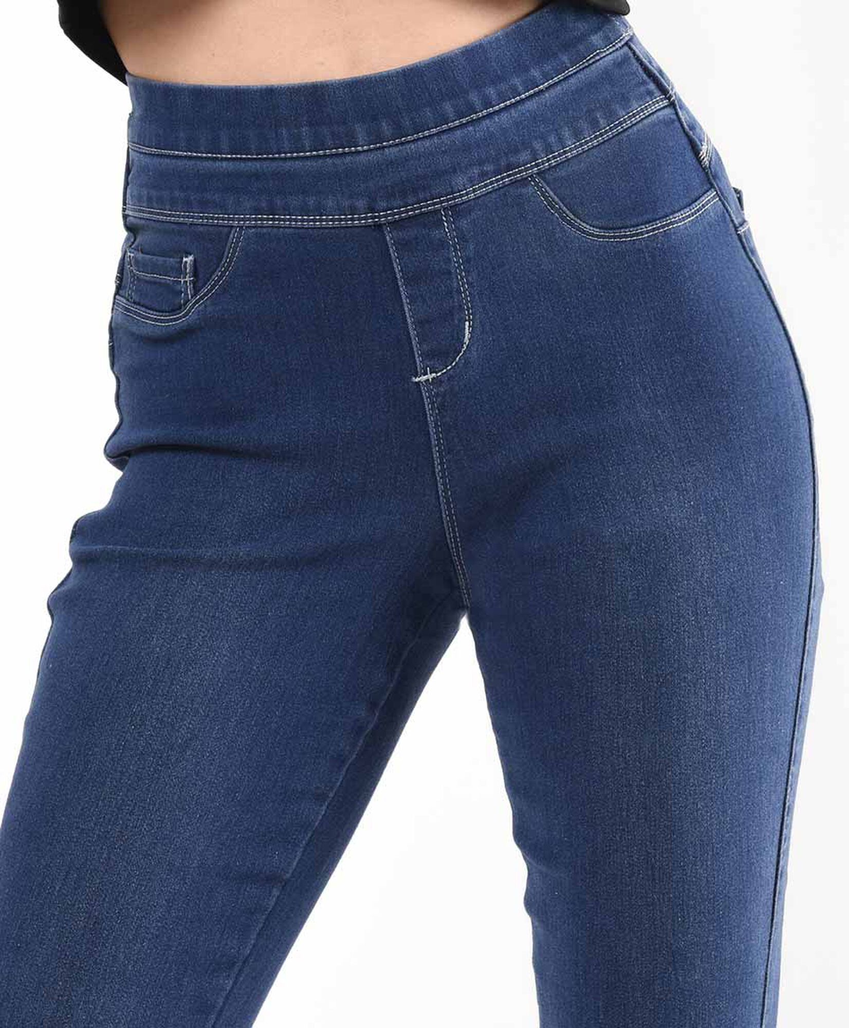 Jeans mujer leggins doble pretina skinny fit azul Jeans mujer leggins doble pretina skinny fit azul