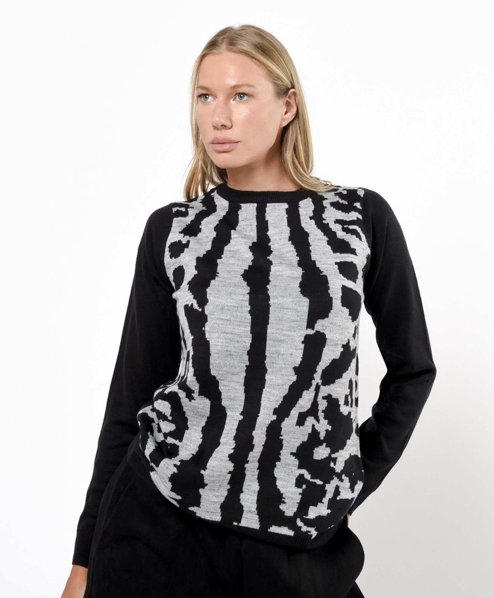 Sweater mujer animal print bicolor Sweater mujer animal print bicolor