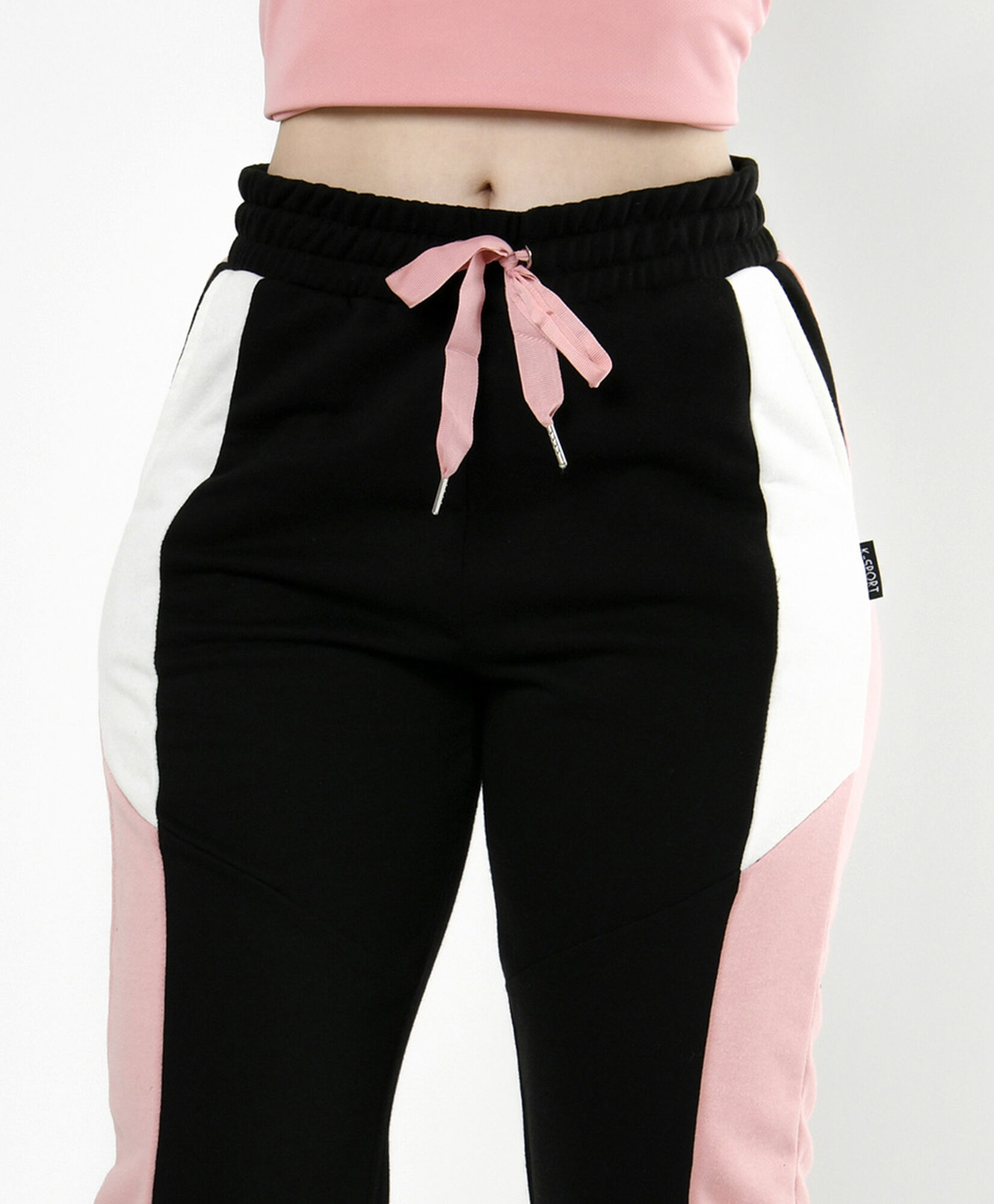 Pantalón de buzo mujer franjas tricolor Pantalón de buzo mujer franjas tricolor