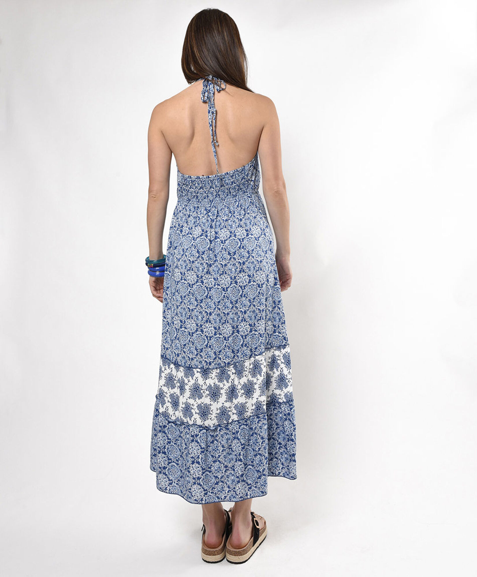 Vestido mujer floreado espalda elasticada Vestido mujer floreado espalda elasticada