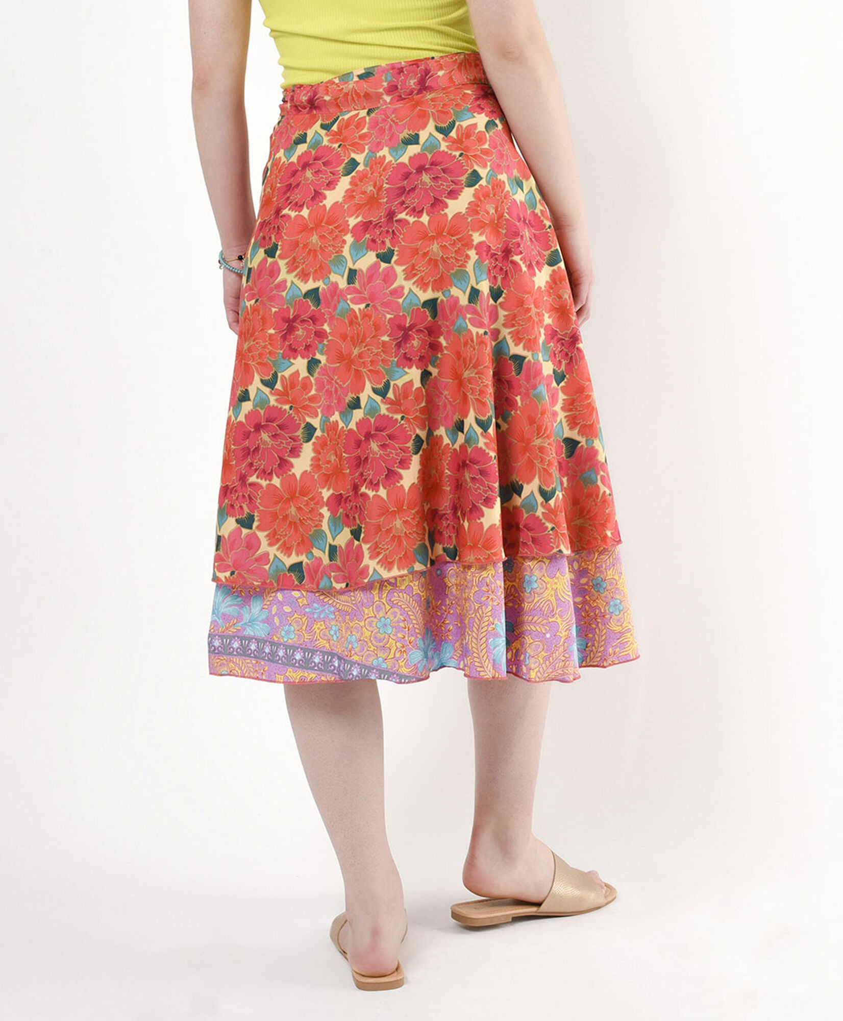 Falda mujer estilo pareo doble estampado Falda mujer estilo pareo doble estampado