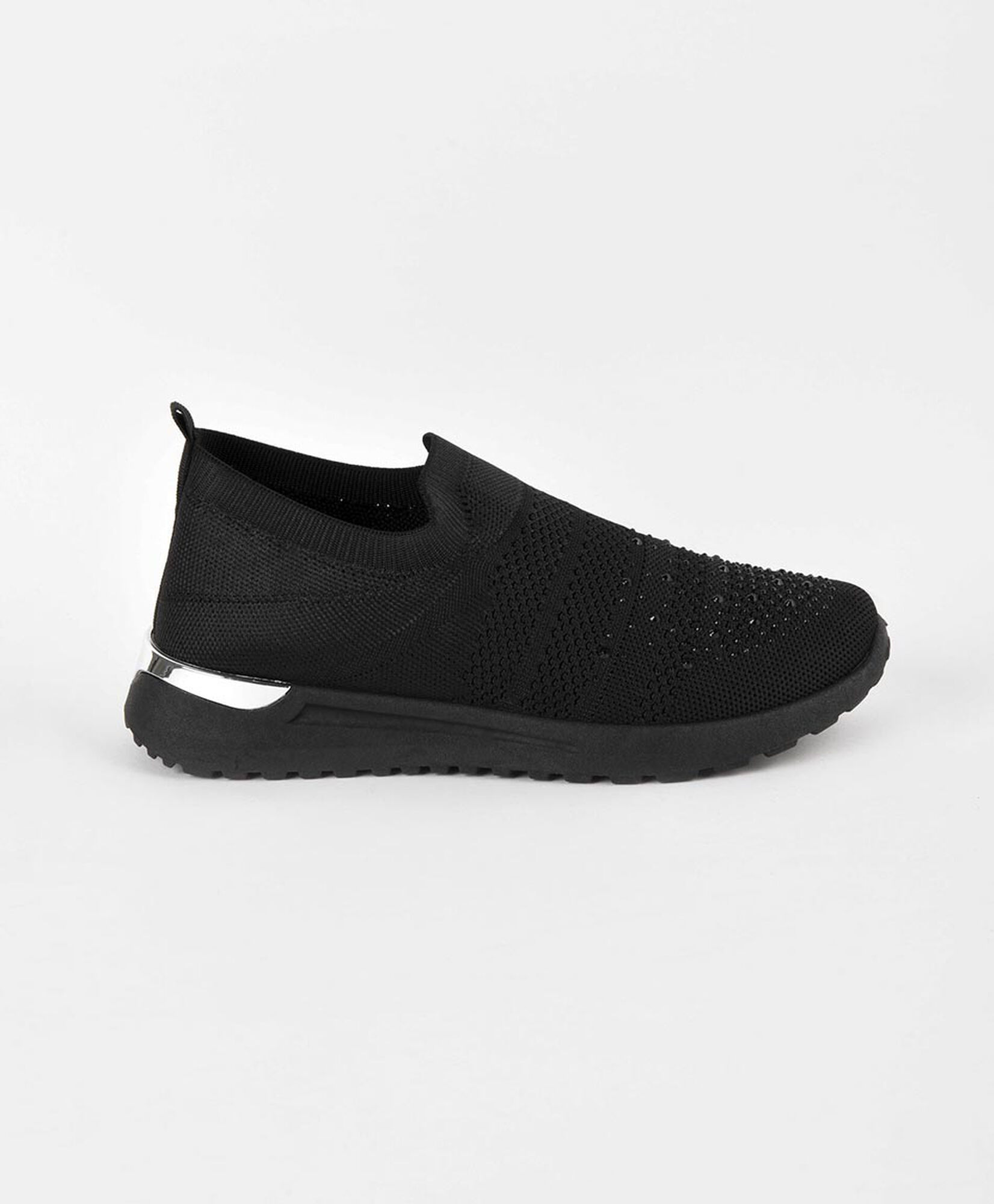 Zapatilla mujer slip on piedras negra Zapatilla mujer slip on piedras negra