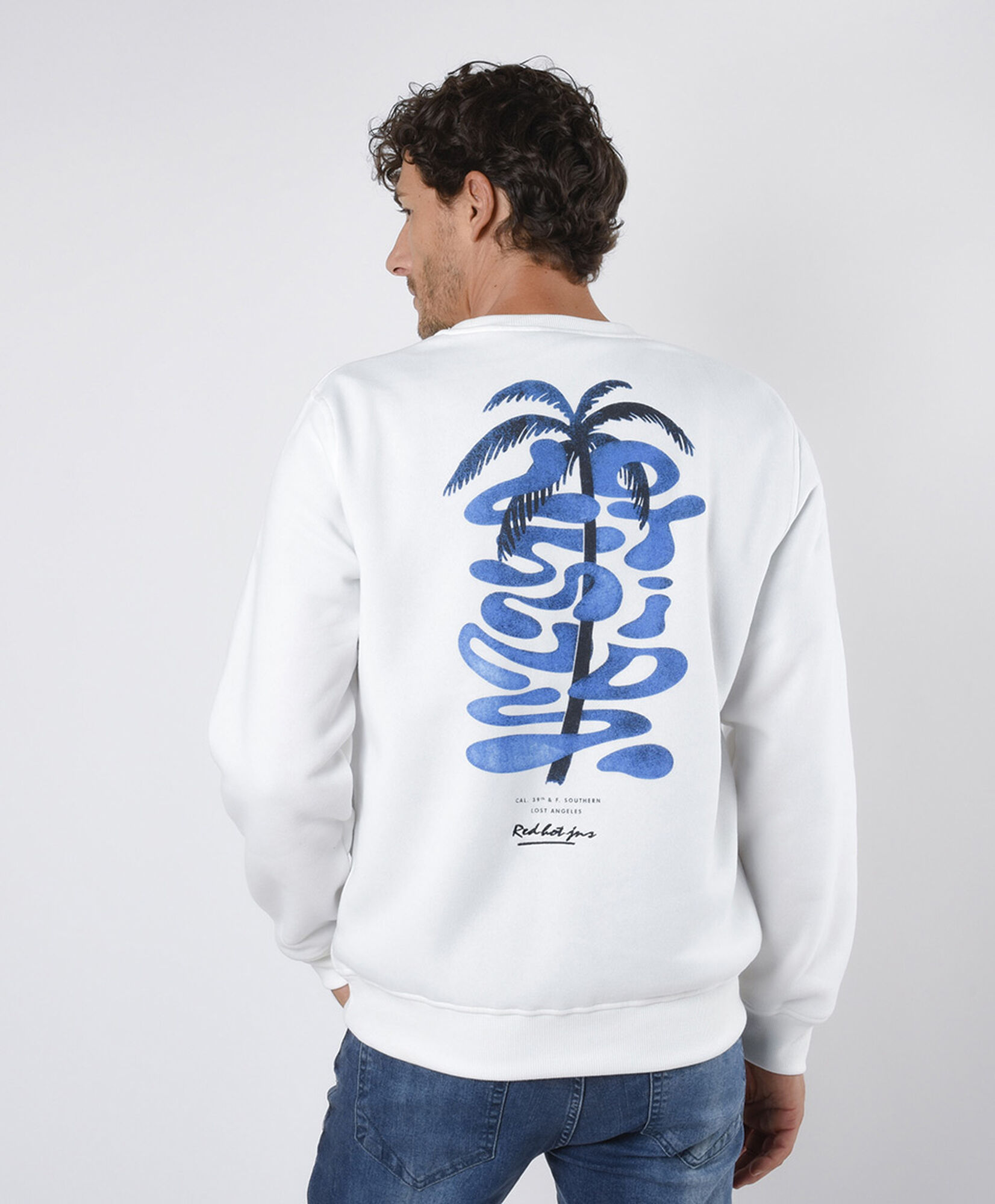 Polerón hombre doble estampado palmera Polerón hombre doble estampado palmera