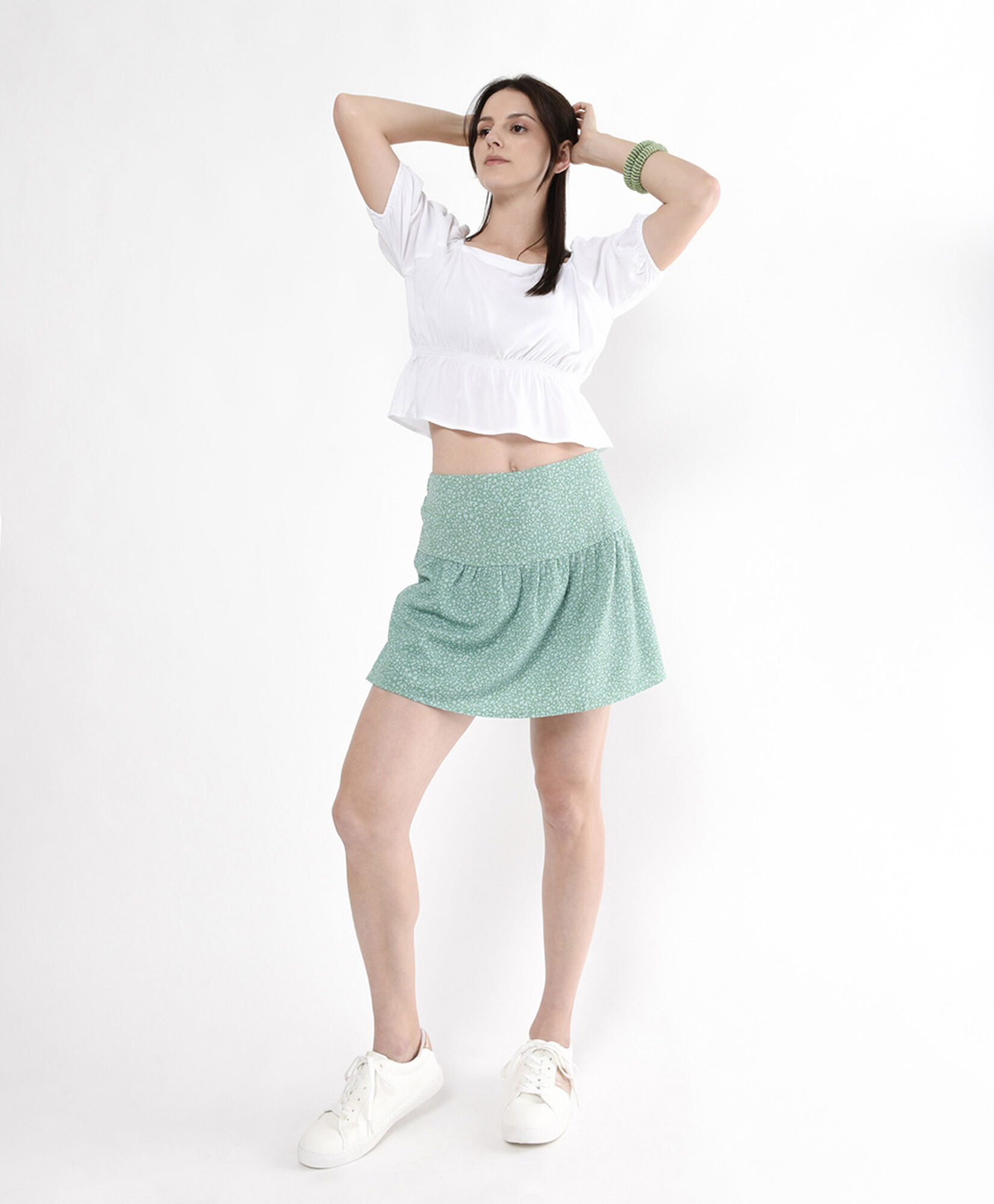 Short mujer imitación falda verde Short mujer imitación falda verde