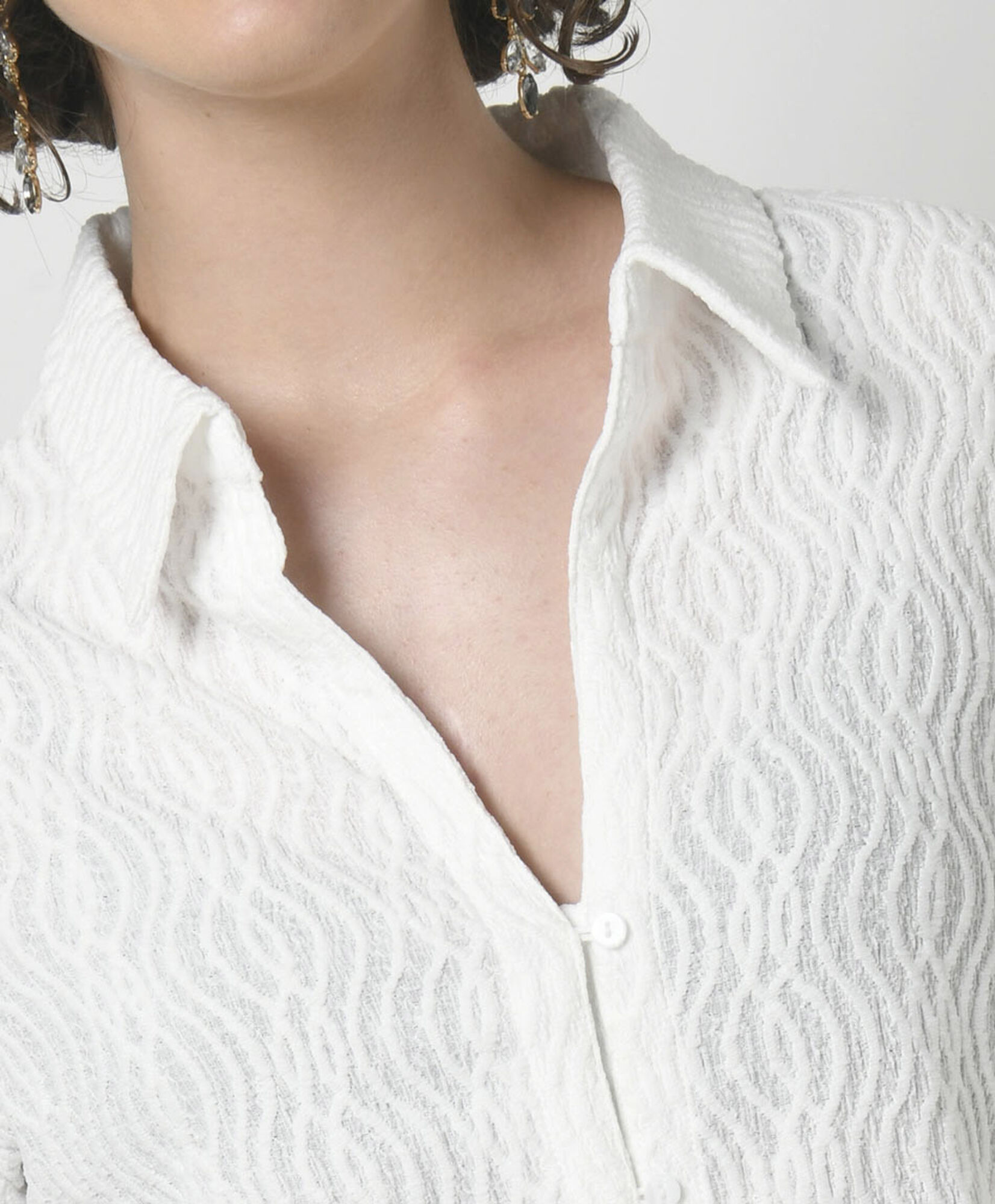 Blusa mujer ondas manga ancha Blusa mujer ondas manga ancha