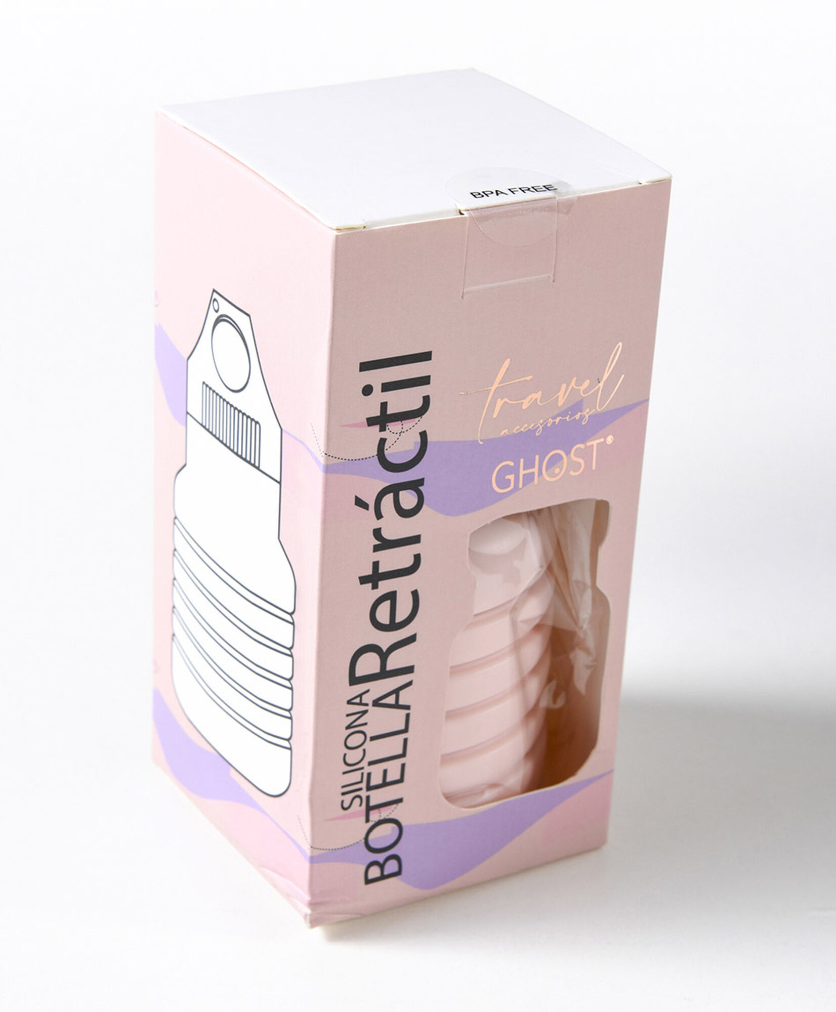 Botella mujer plegable rosada Botella mujer plegable rosada