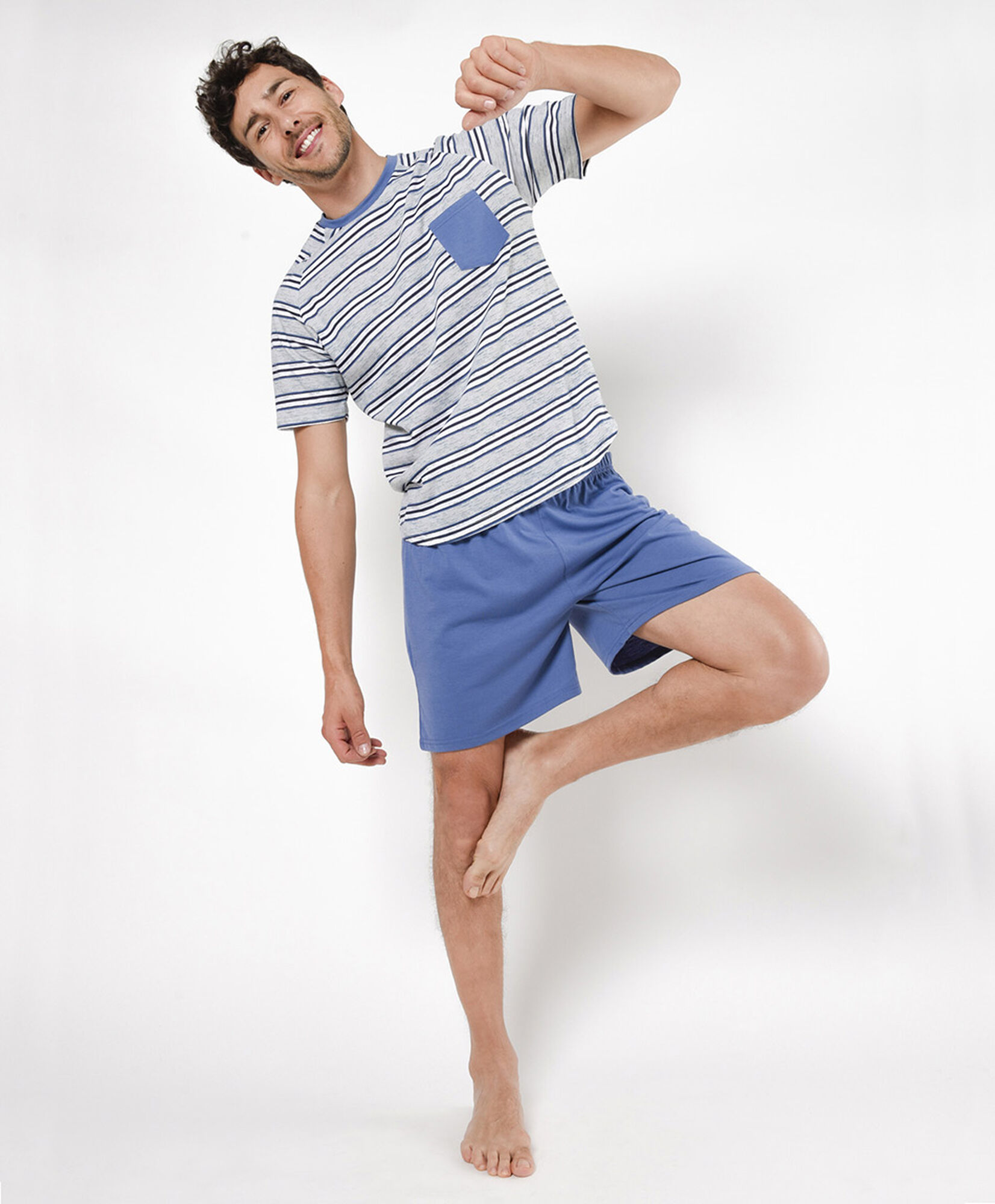 Pijama hombre rayas bolsillo 2 piezas Pijama hombre rayas bolsillo 2 piezas