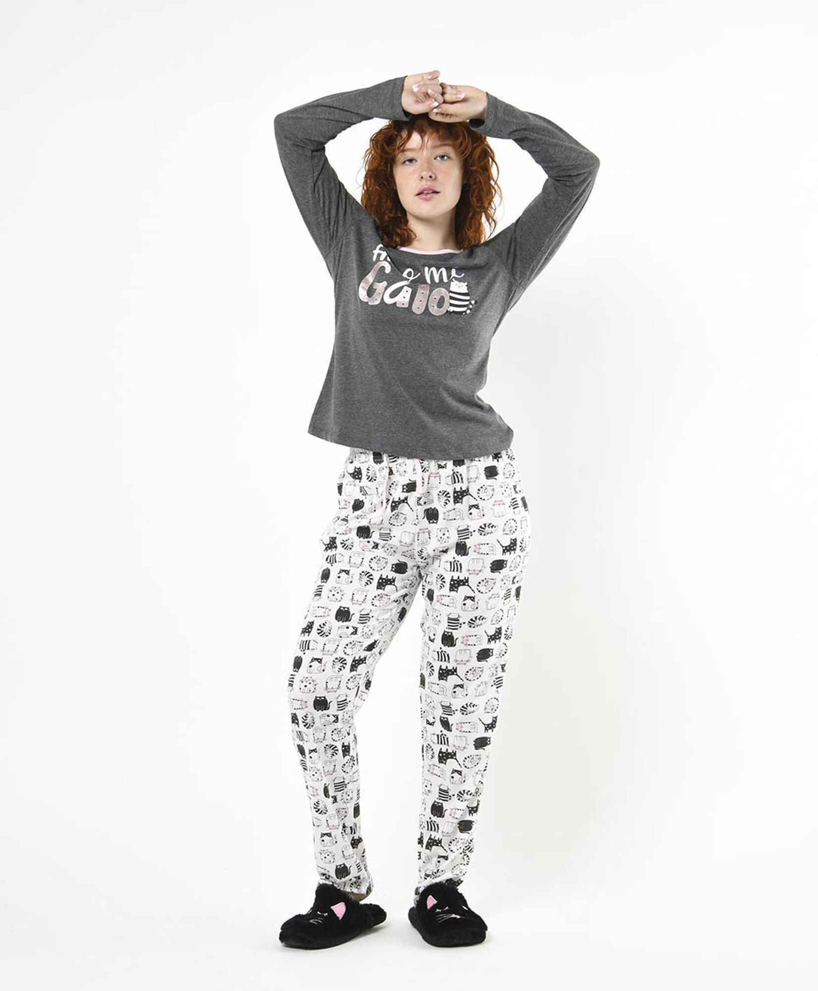 Pijama mujer estampado gato Pijama mujer estampado gato