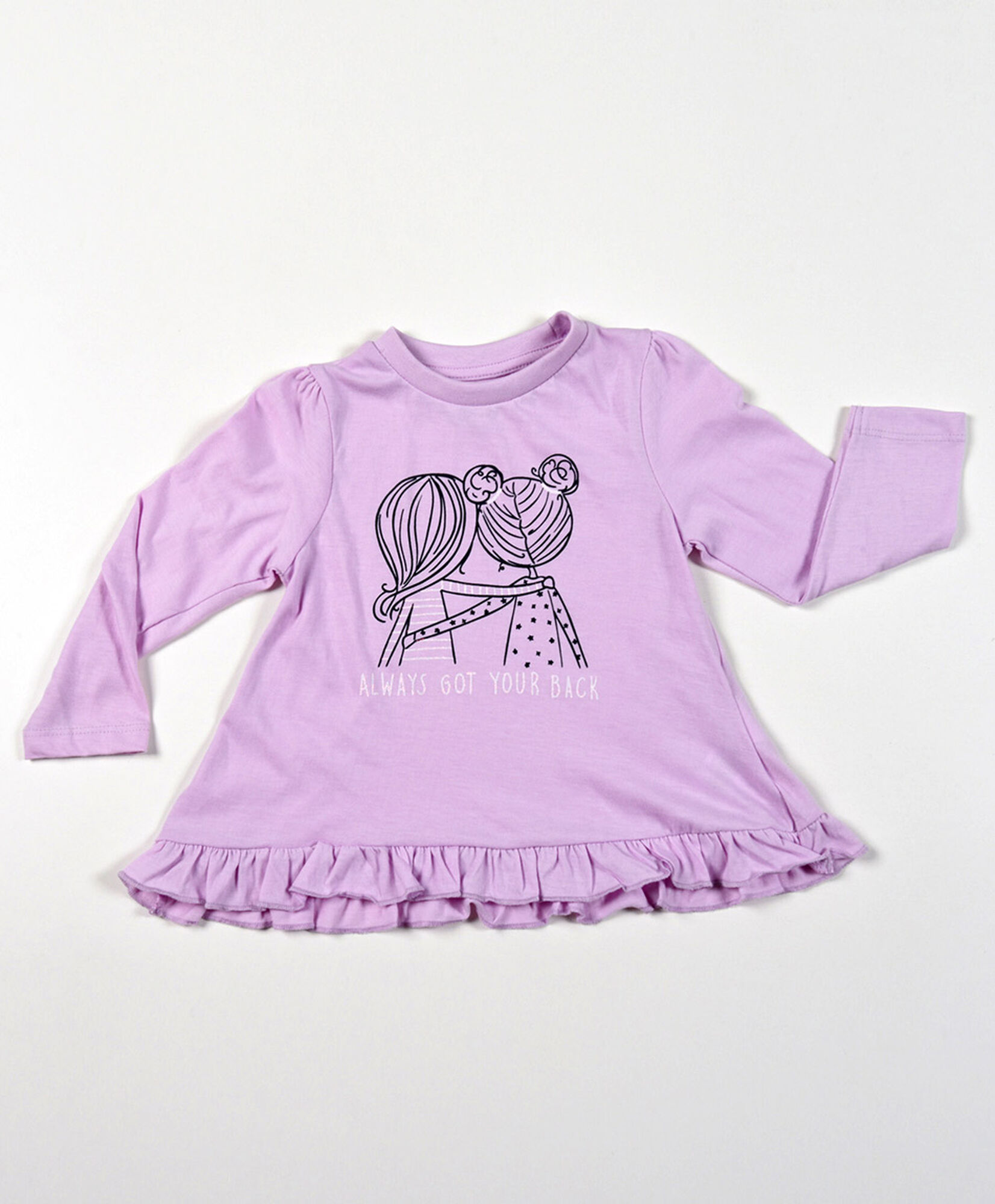 Polera bebé vuelos en cintura manga larga Polera bebé vuelos en cintura manga larga