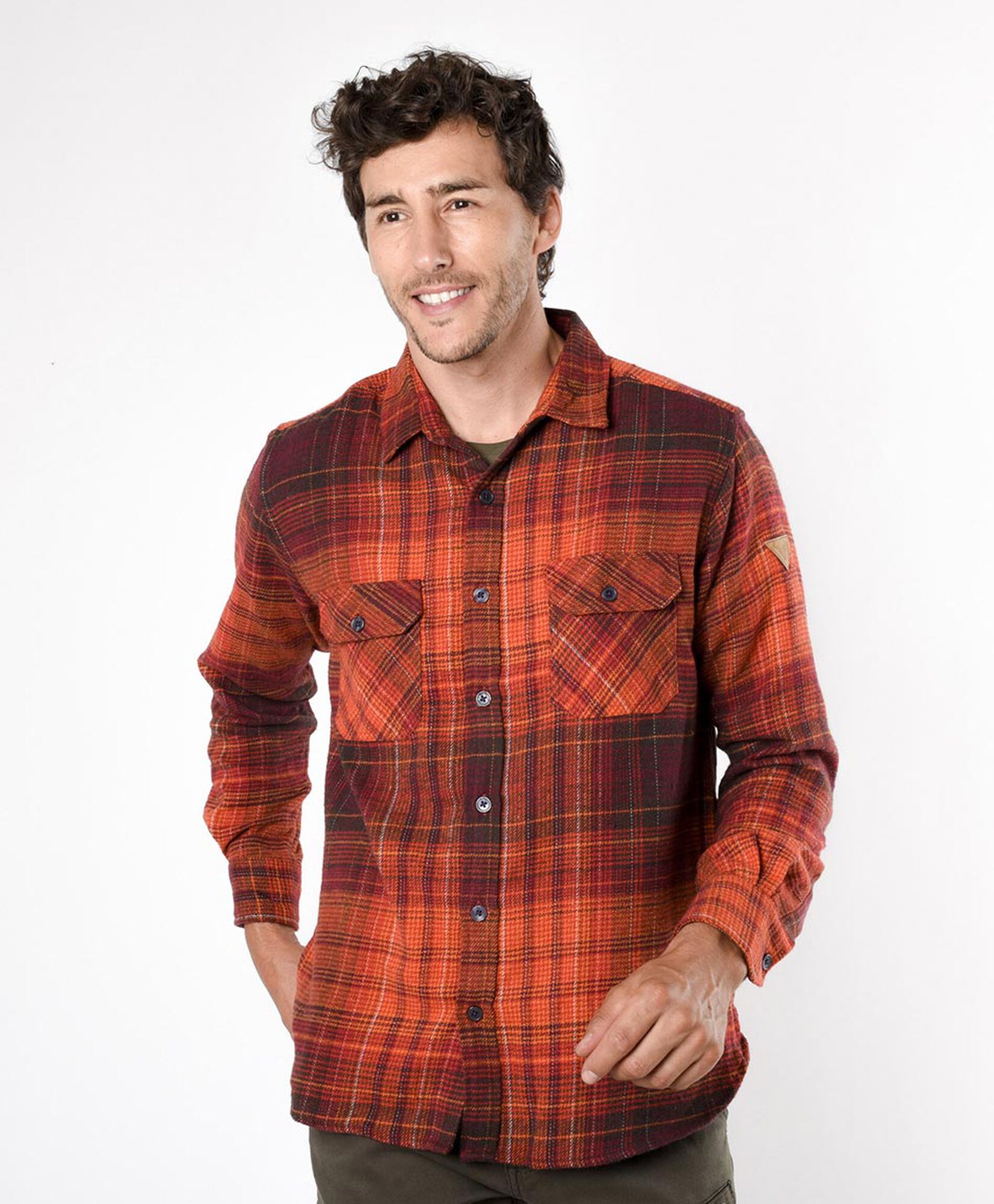Camisa hombre cuadrille naranja Camisa hombre cuadrille naranja