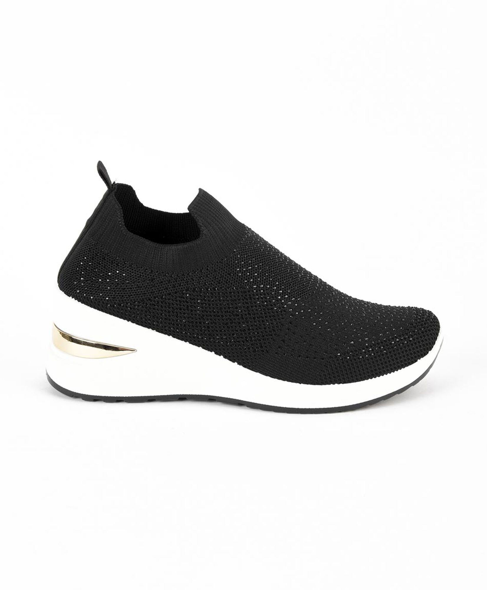Zapatilla mujer brillos plataforma negra Zapatilla mujer brillos plataforma negra