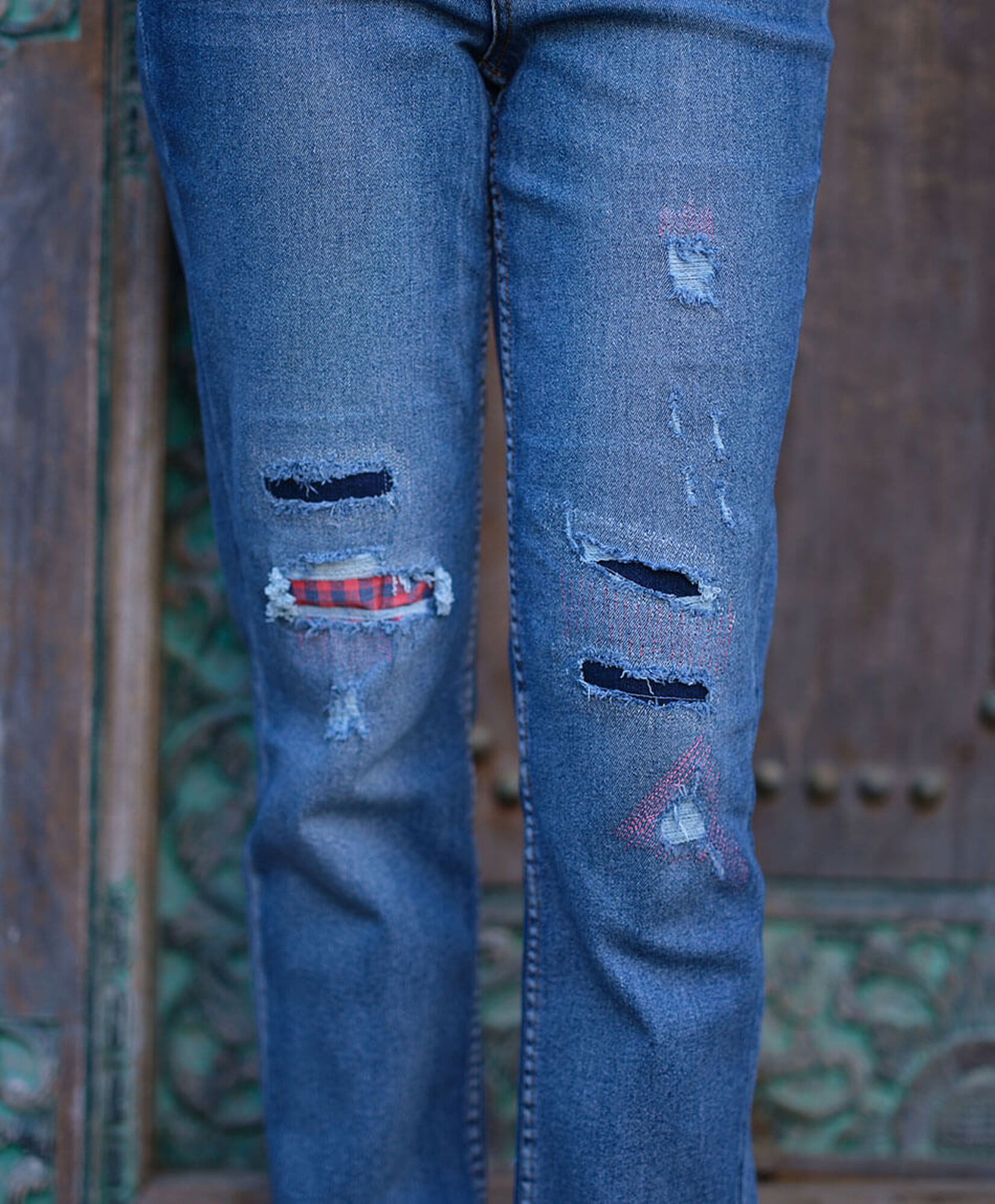 Jeans mujer destroy parche Jeans mujer destroy parche