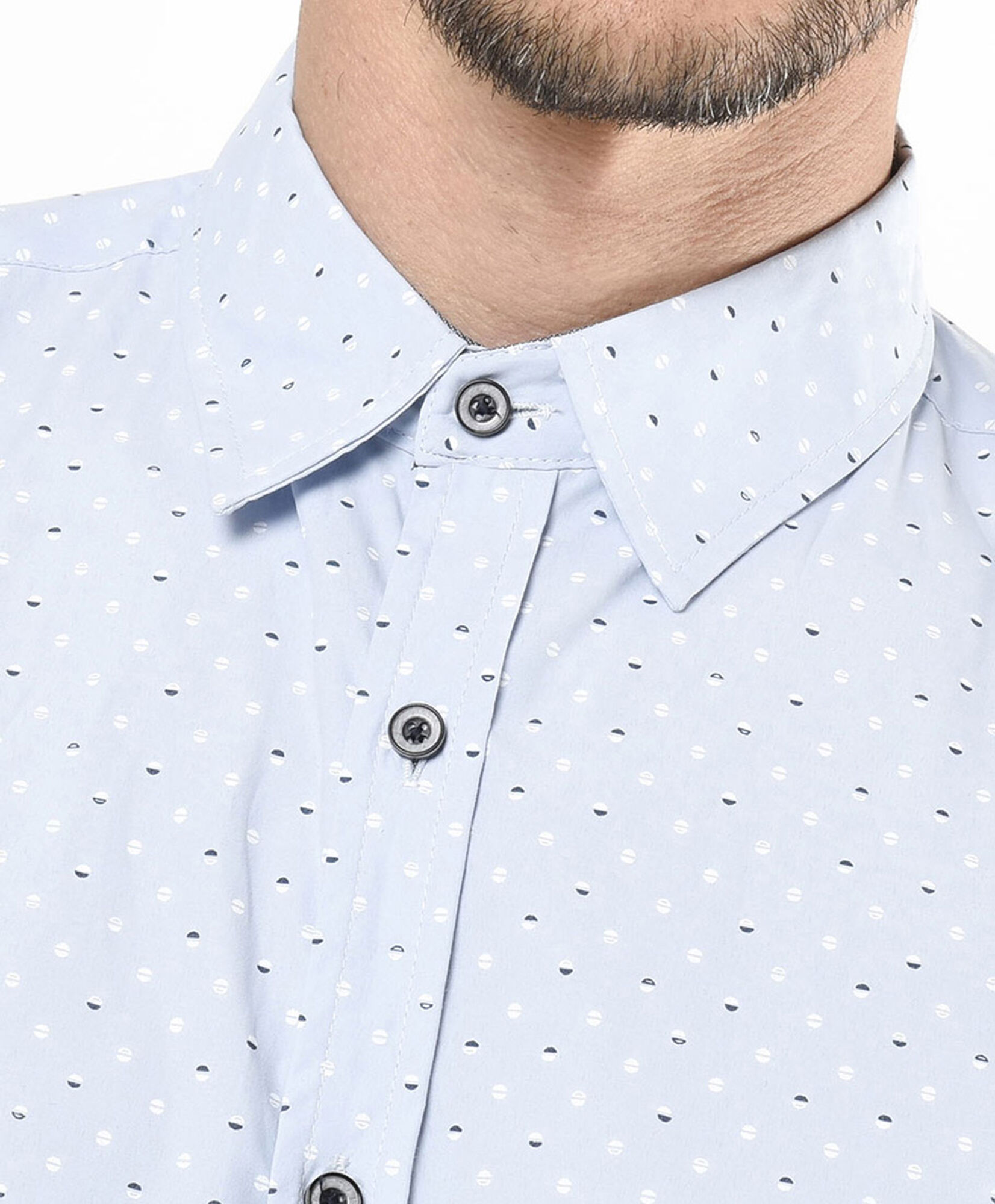 Camisa hombre puntitos bicolor Camisa hombre puntitos bicolor