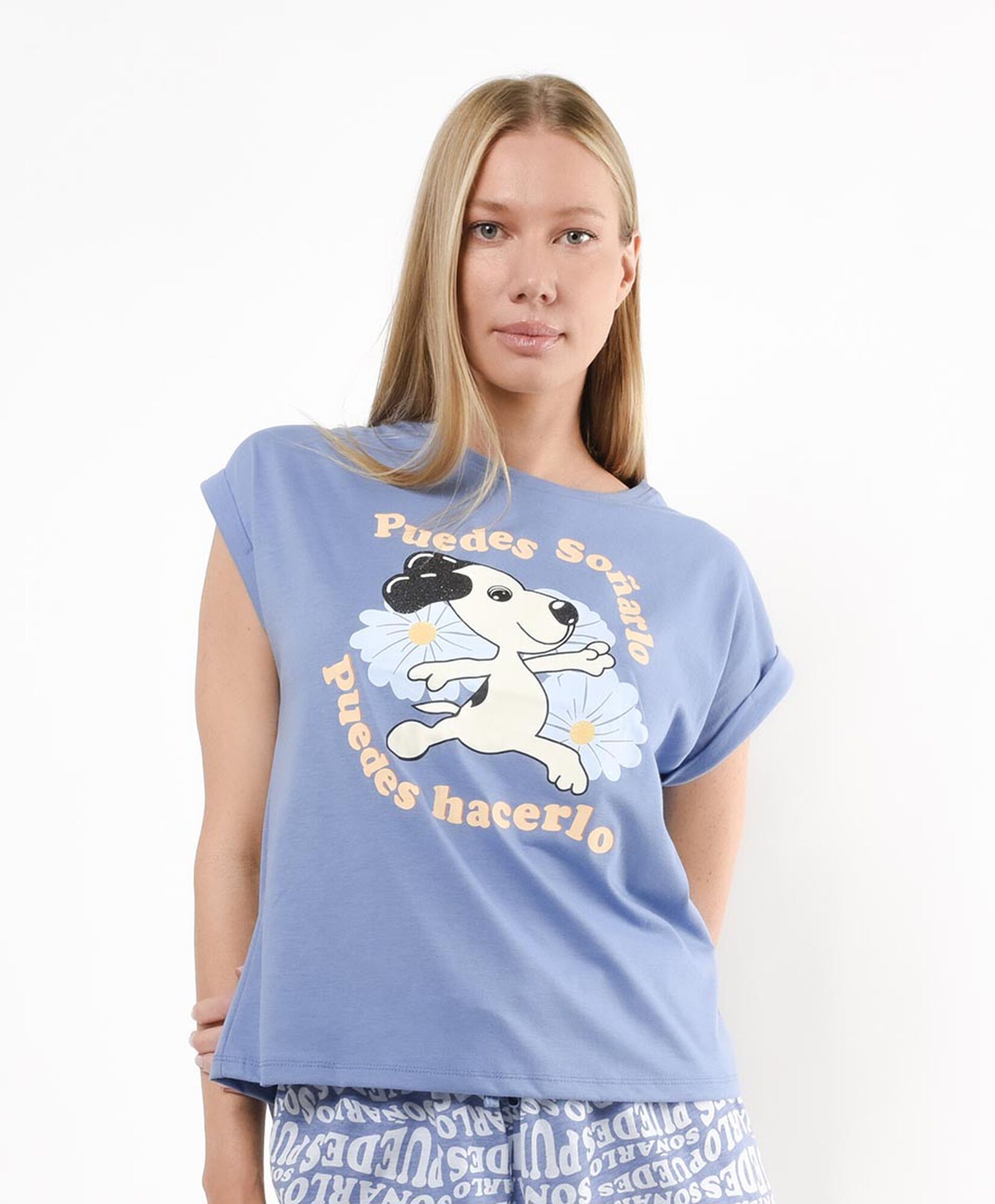 Pijama mujer estampado perrito frase Pijama mujer estampado perrito frase