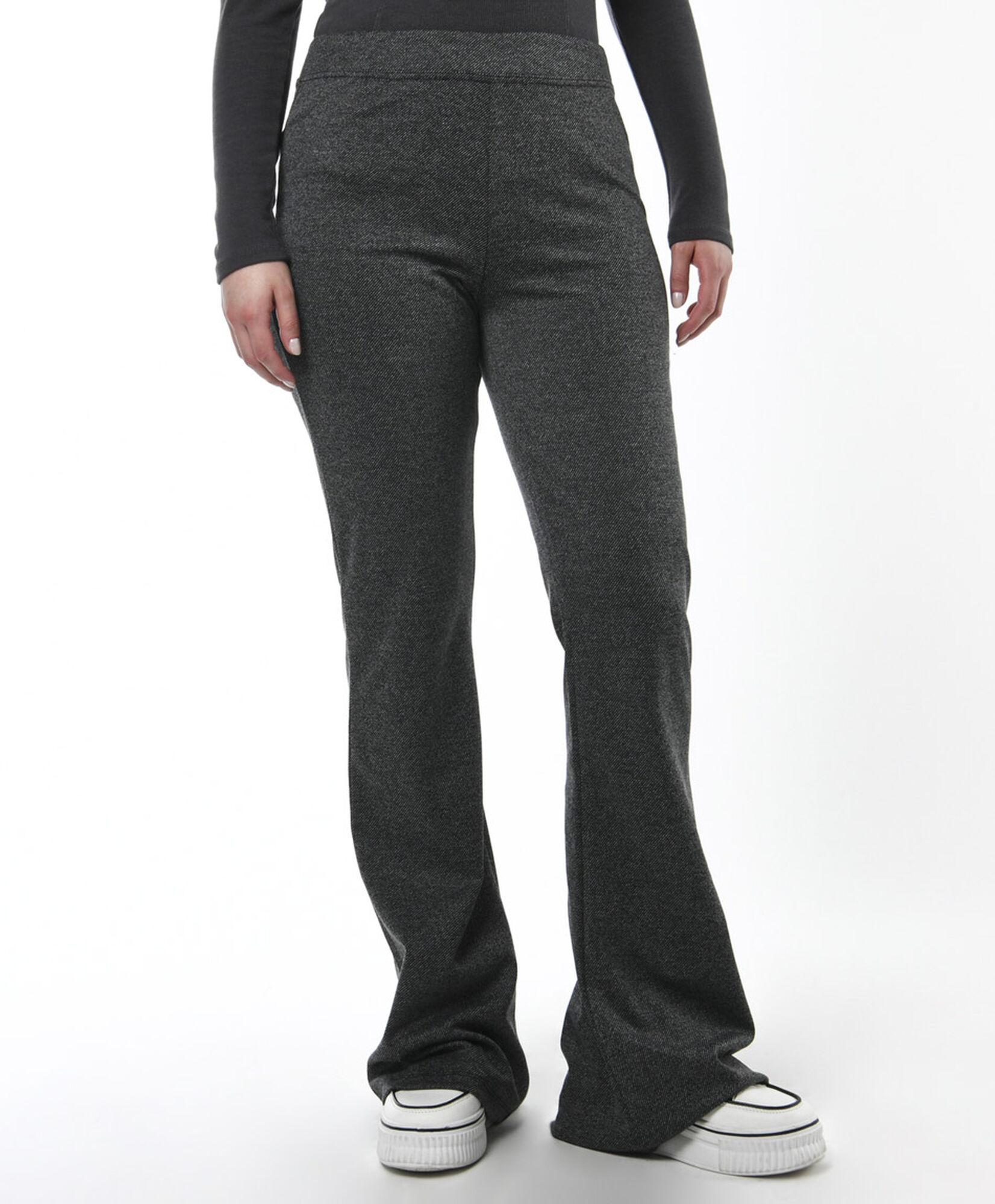 Pantalón mujer jaspeado flare Pantalón mujer jaspeado flare
