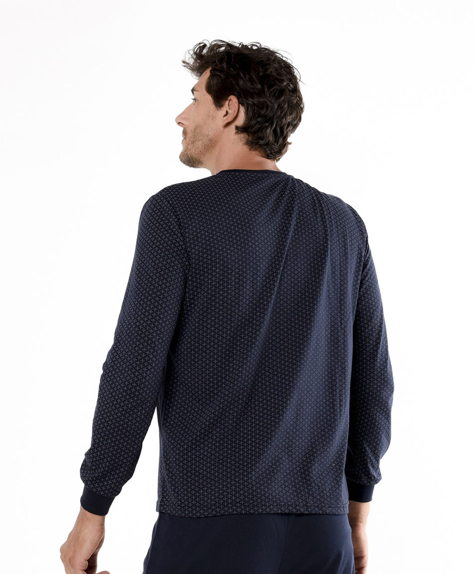 Pijama hombre bolsillo azul oscuro Pijama hombre bolsillo azul oscuro