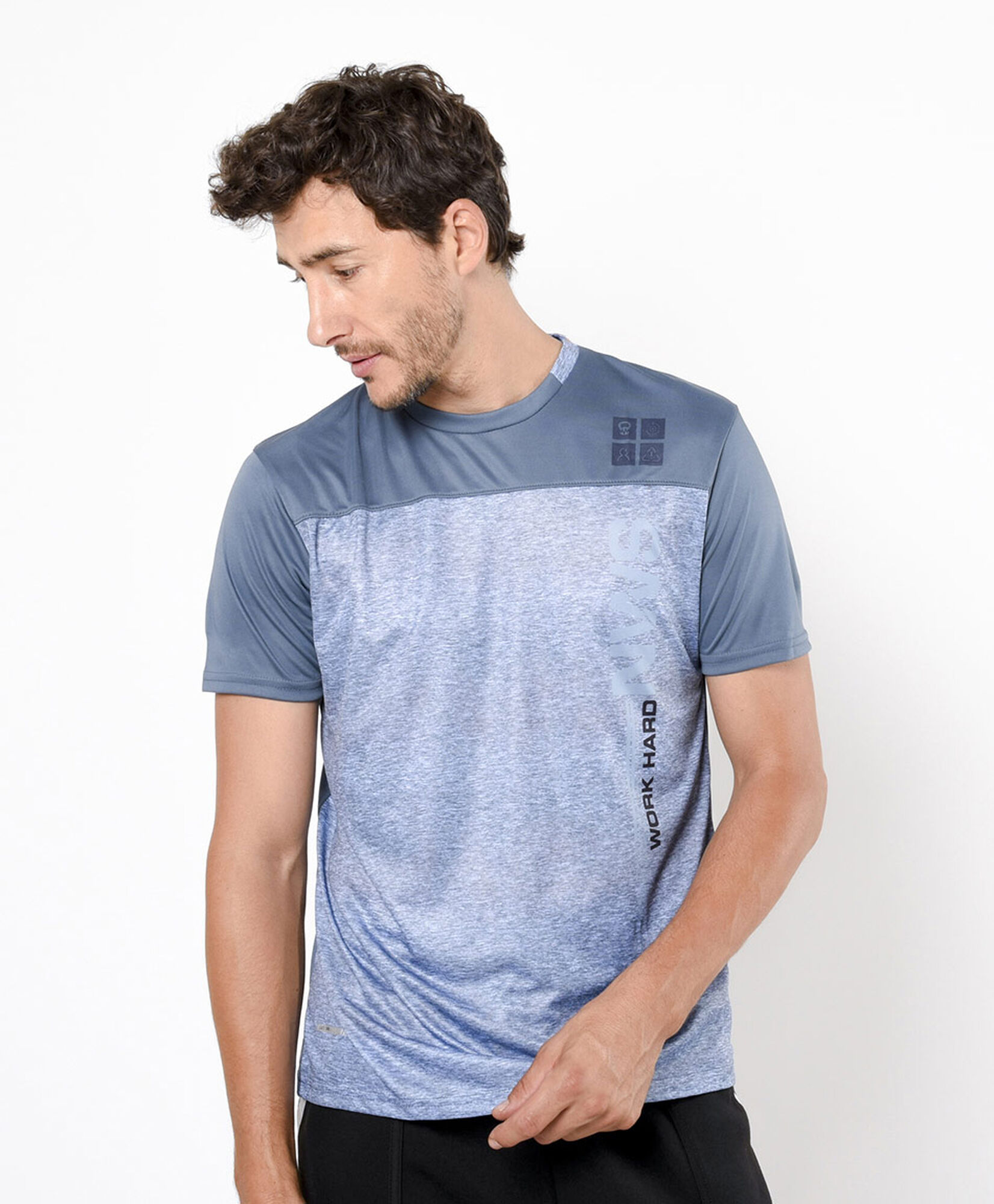 Polera deportiva hombre bicolor azul Polera deportiva hombre bicolor azul
