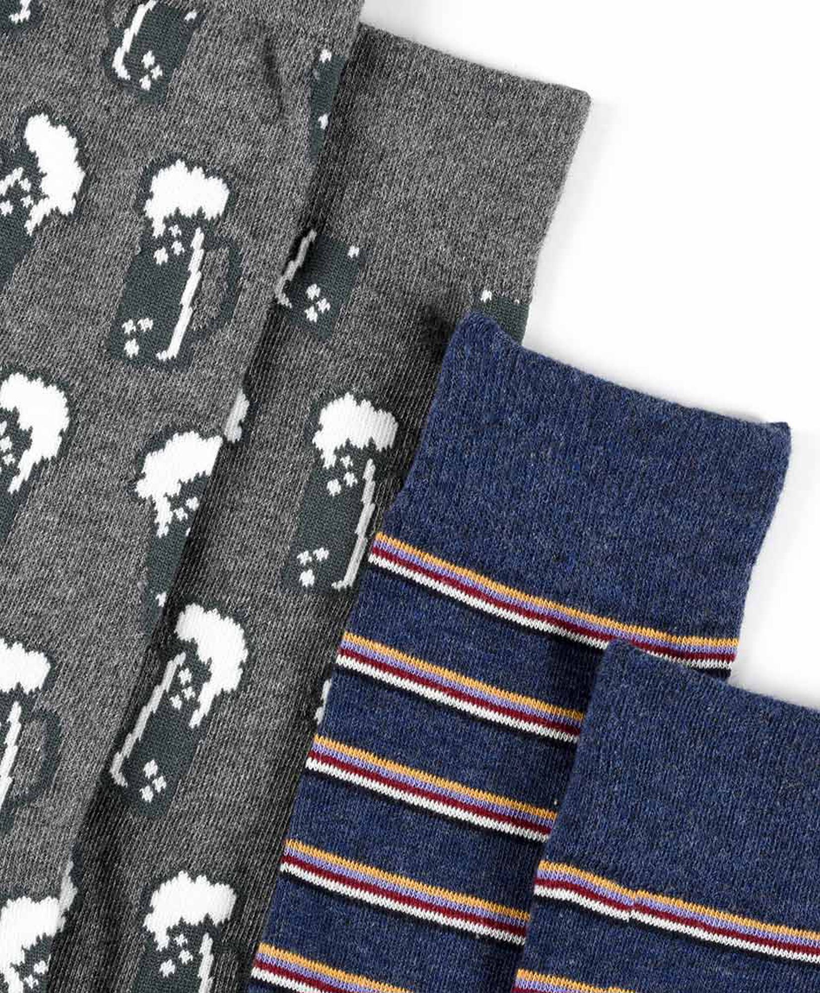 Pack 2 calcetines hombre rayas y vasos Pack 2 calcetines hombre rayas y vasos