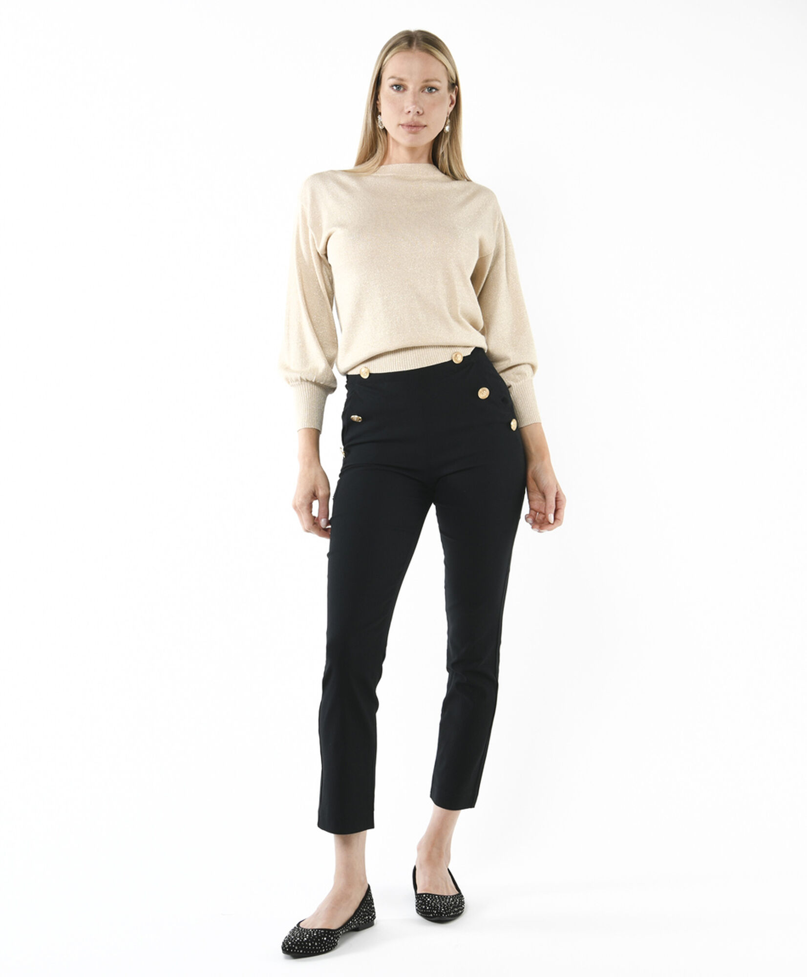 Pantalón mujer botones skinny fit Pantalón mujer botones skinny fit