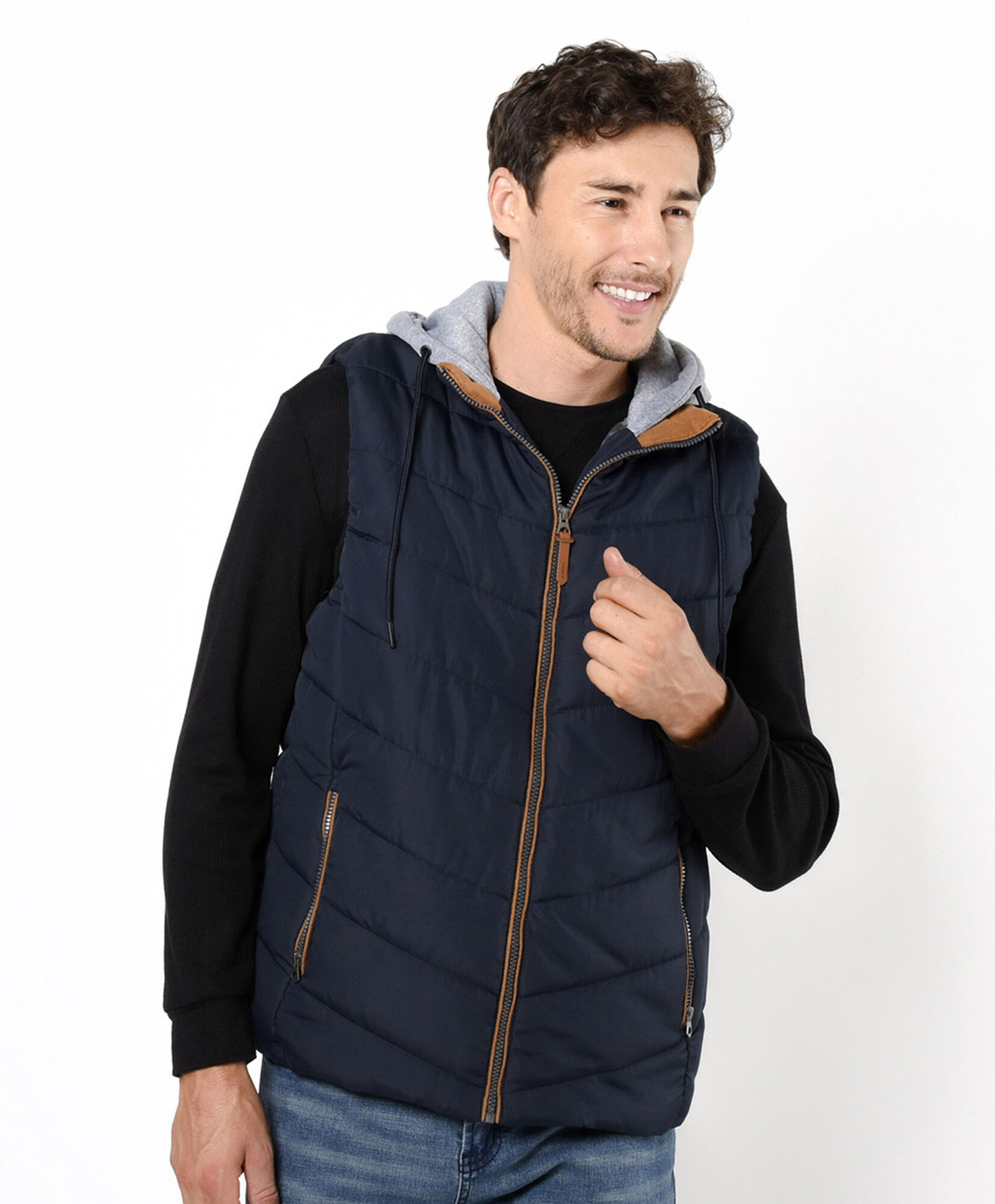 Parka hombre acolchada sin mangas Parka hombre acolchada sin mangas