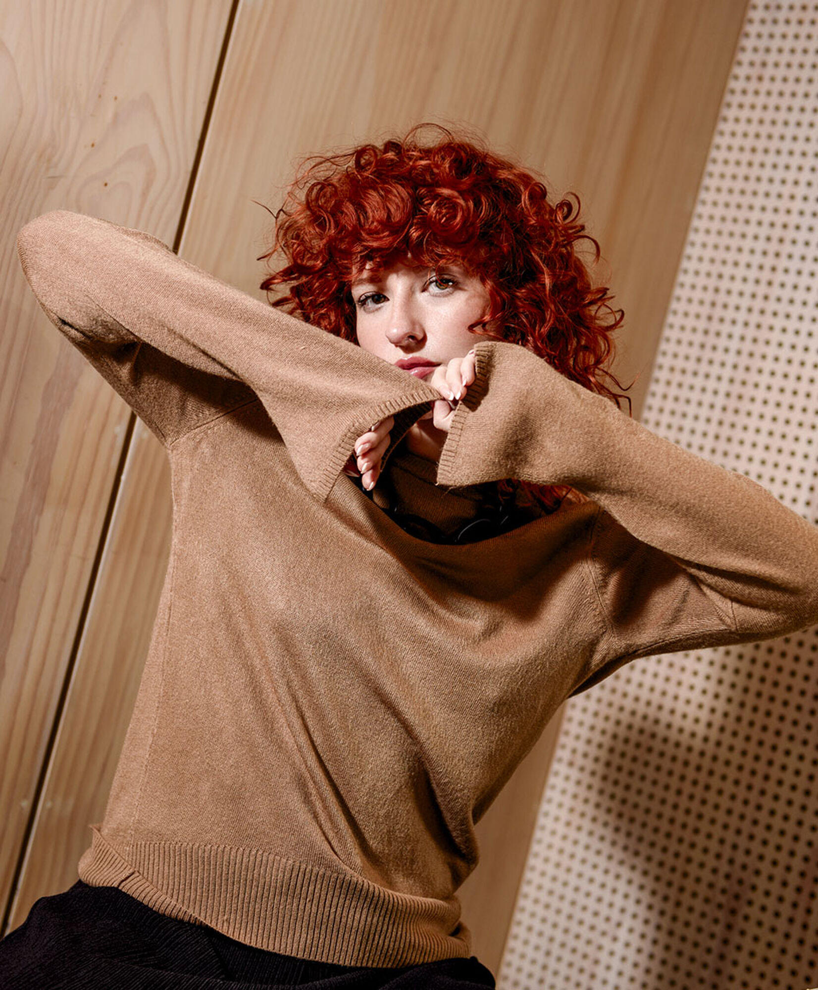 Sweater mujer manga abierta café Sweater mujer manga abierta café