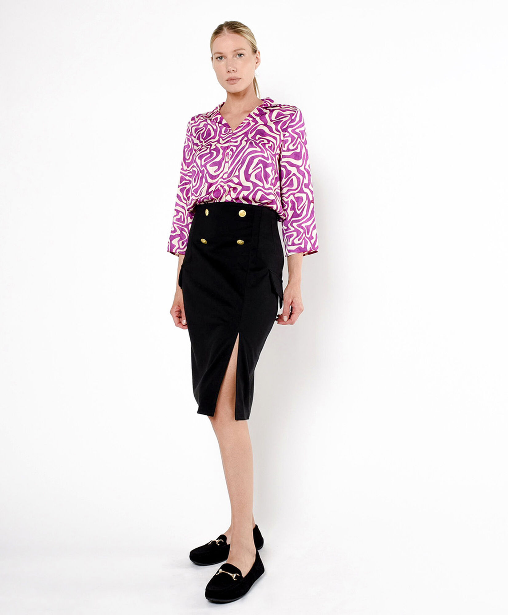 Falda mujer botones midi Falda mujer botones midi