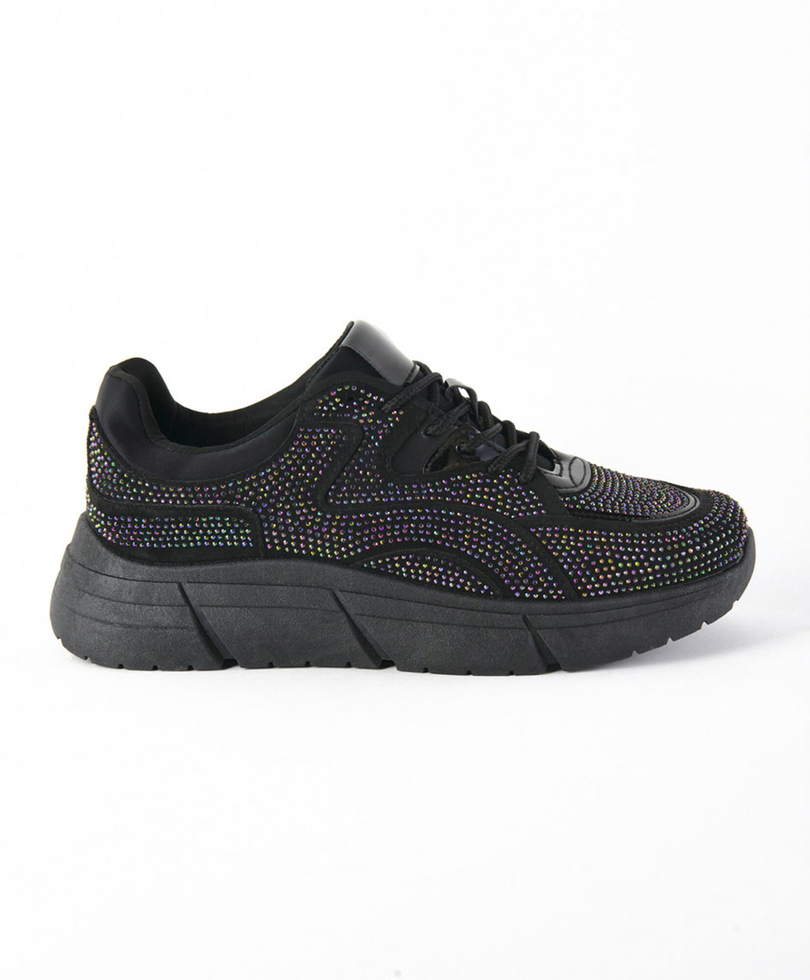 Zapatilla mujer brillos negra Zapatilla mujer brillos negra