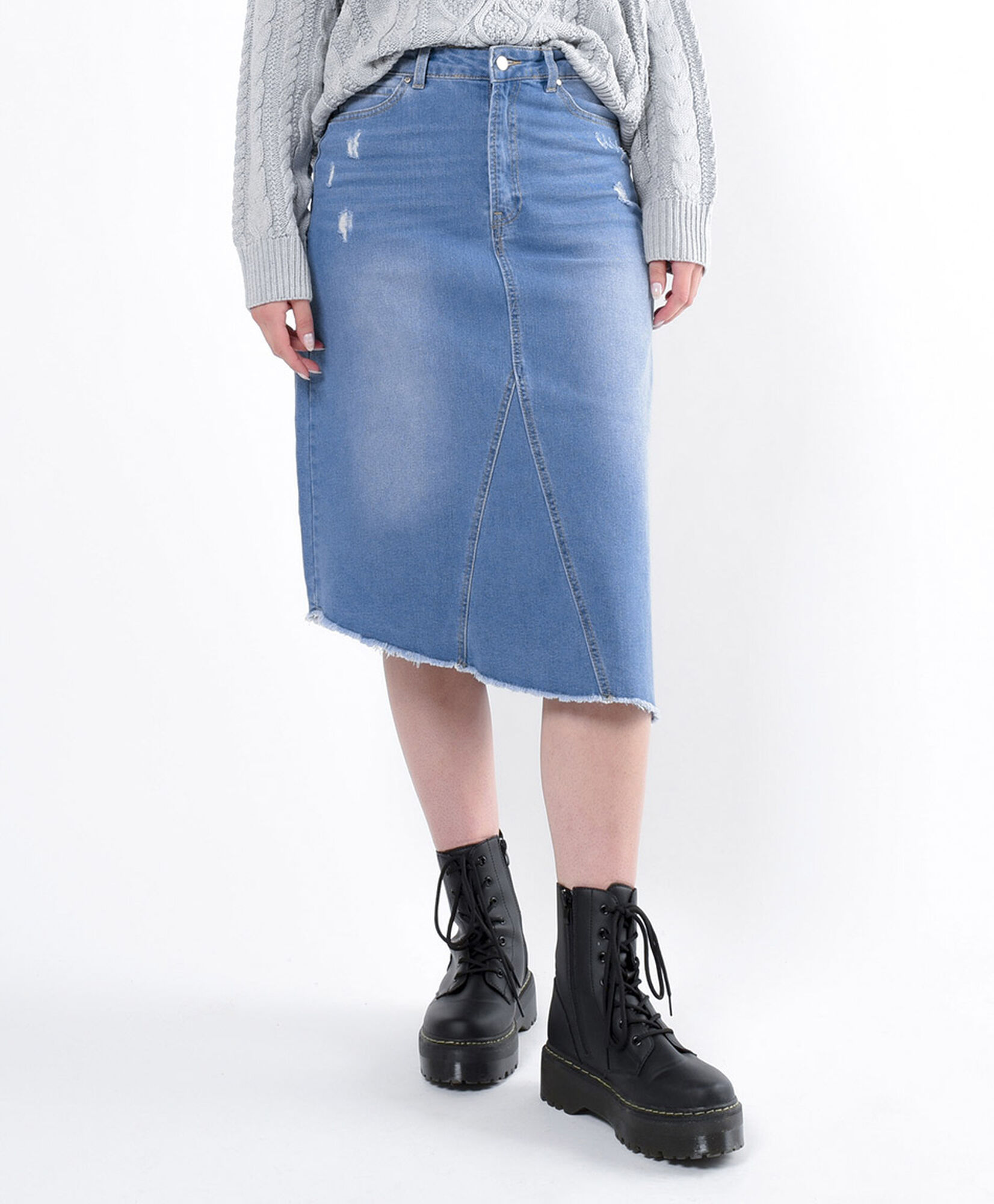 Falda mujer denim corte frontal Falda mujer denim corte frontal