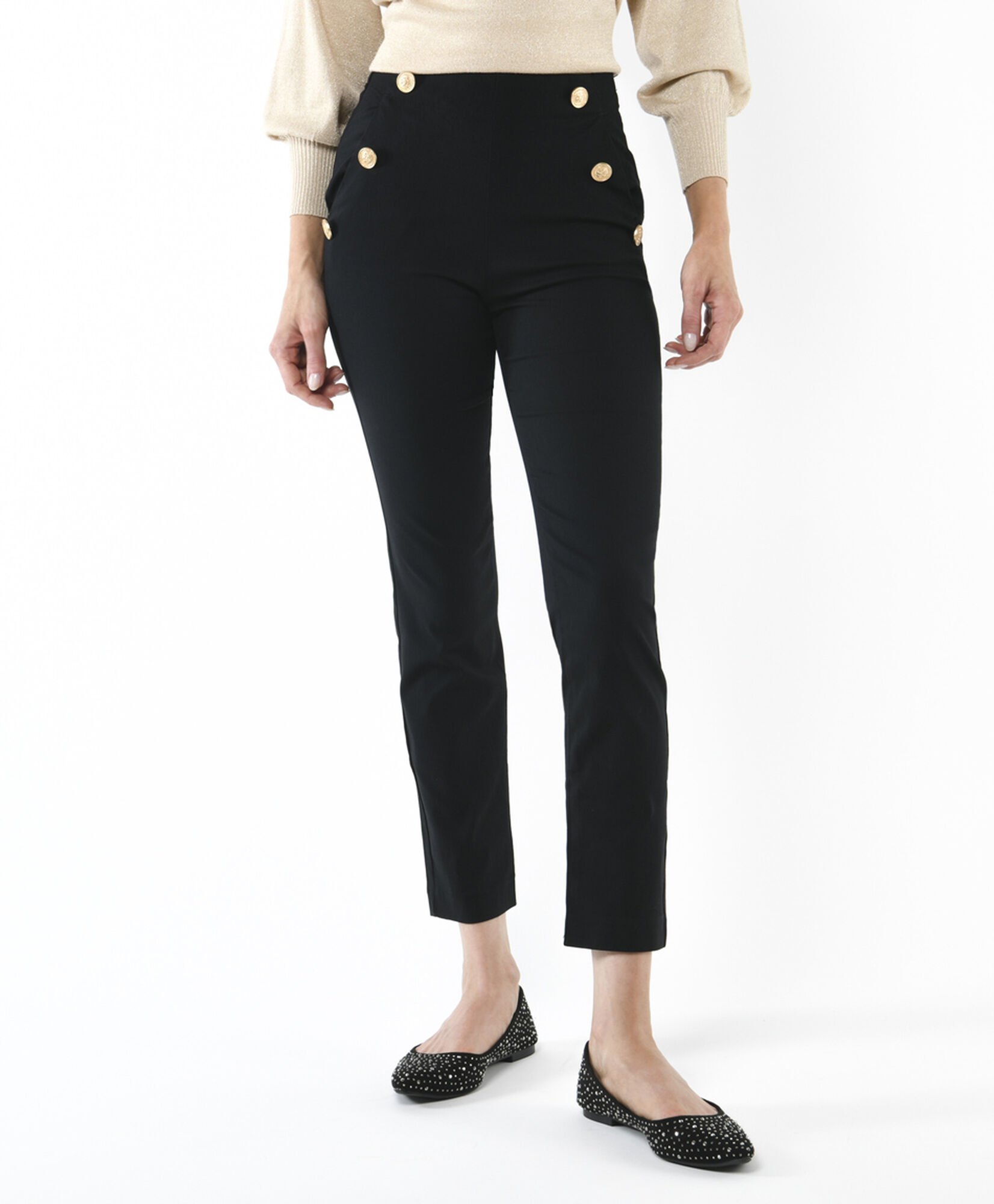 Pantalón mujer botones skinny fit Pantalón mujer botones skinny fit