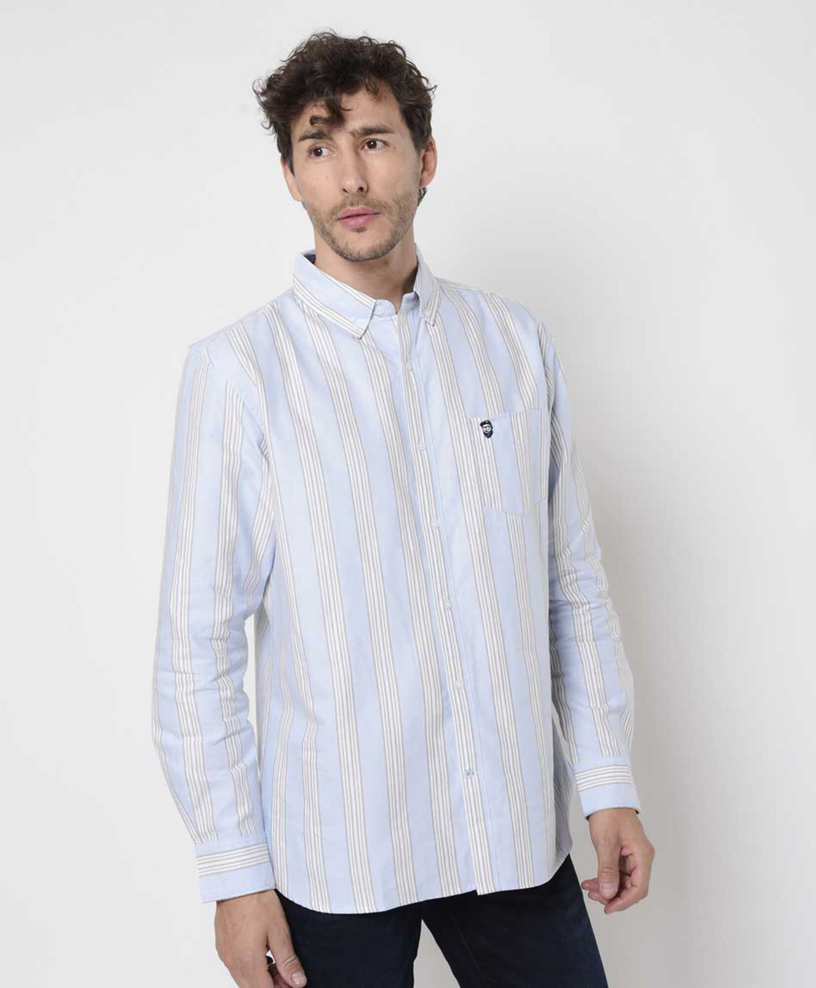 Camisa hombre líneas manga larga Camisa hombre líneas manga larga
