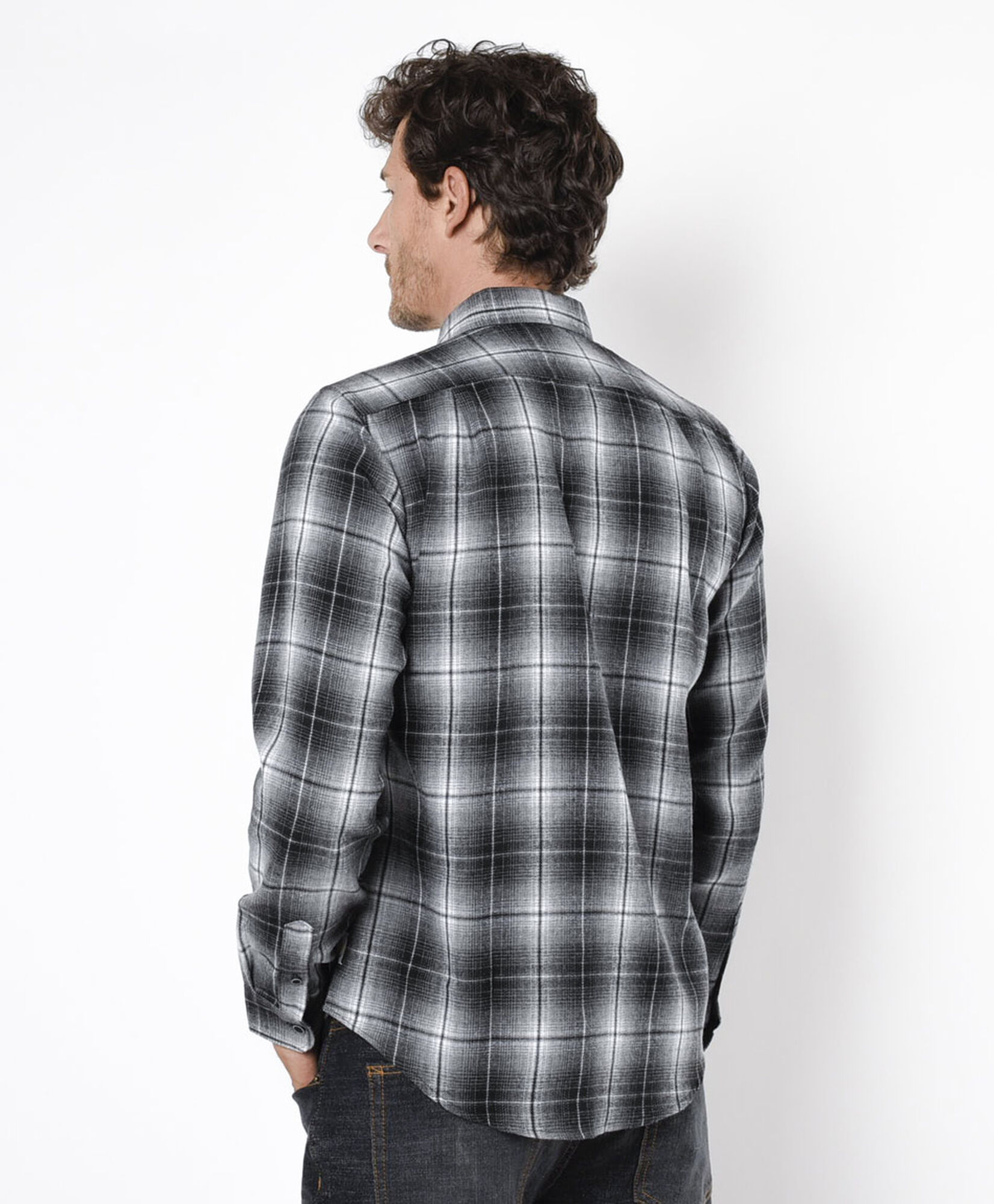 Camisa hombre franela negra Camisa hombre franela negra