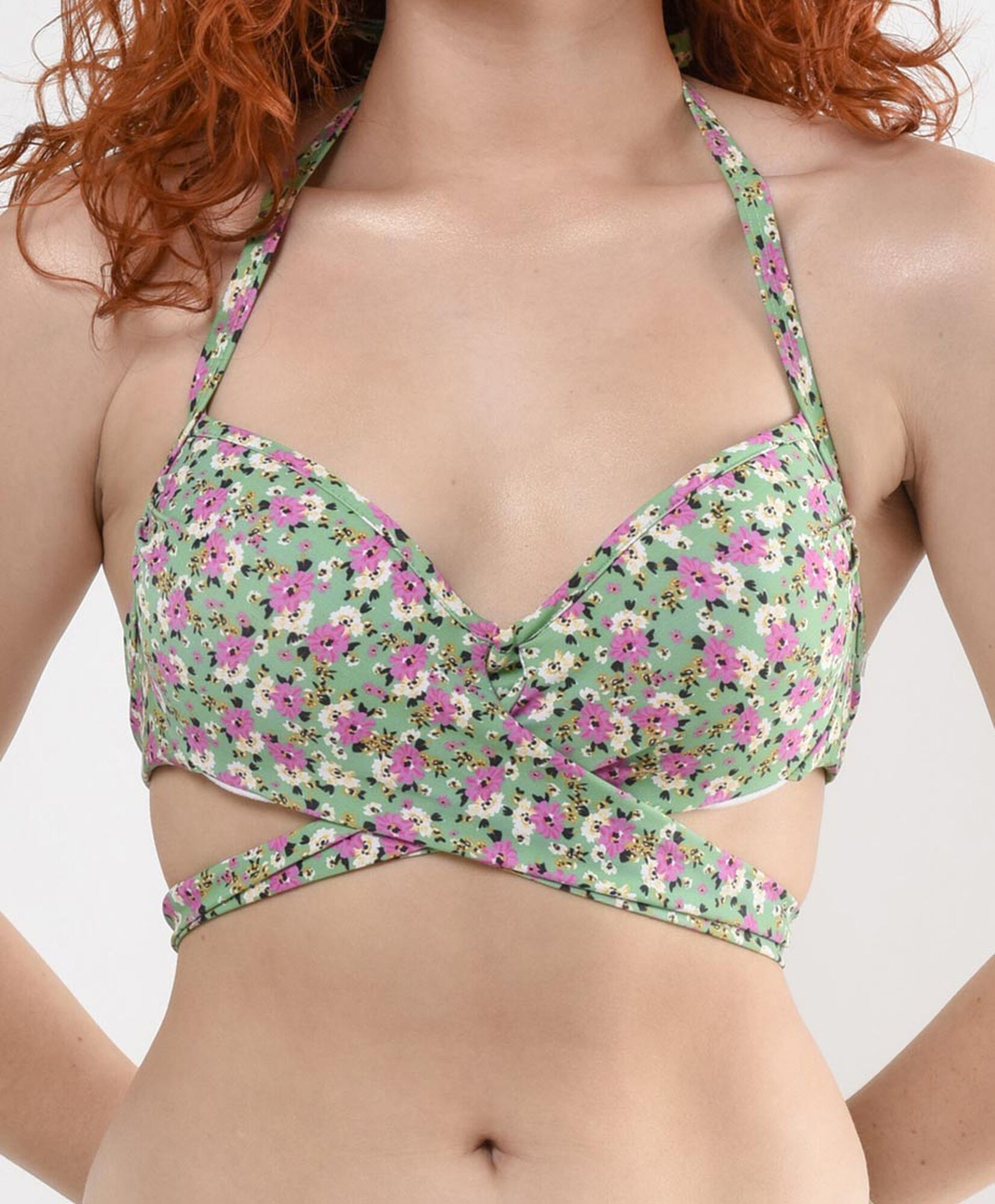 Bikini mujer floreado cruzado Bikini mujer floreado cruzado
