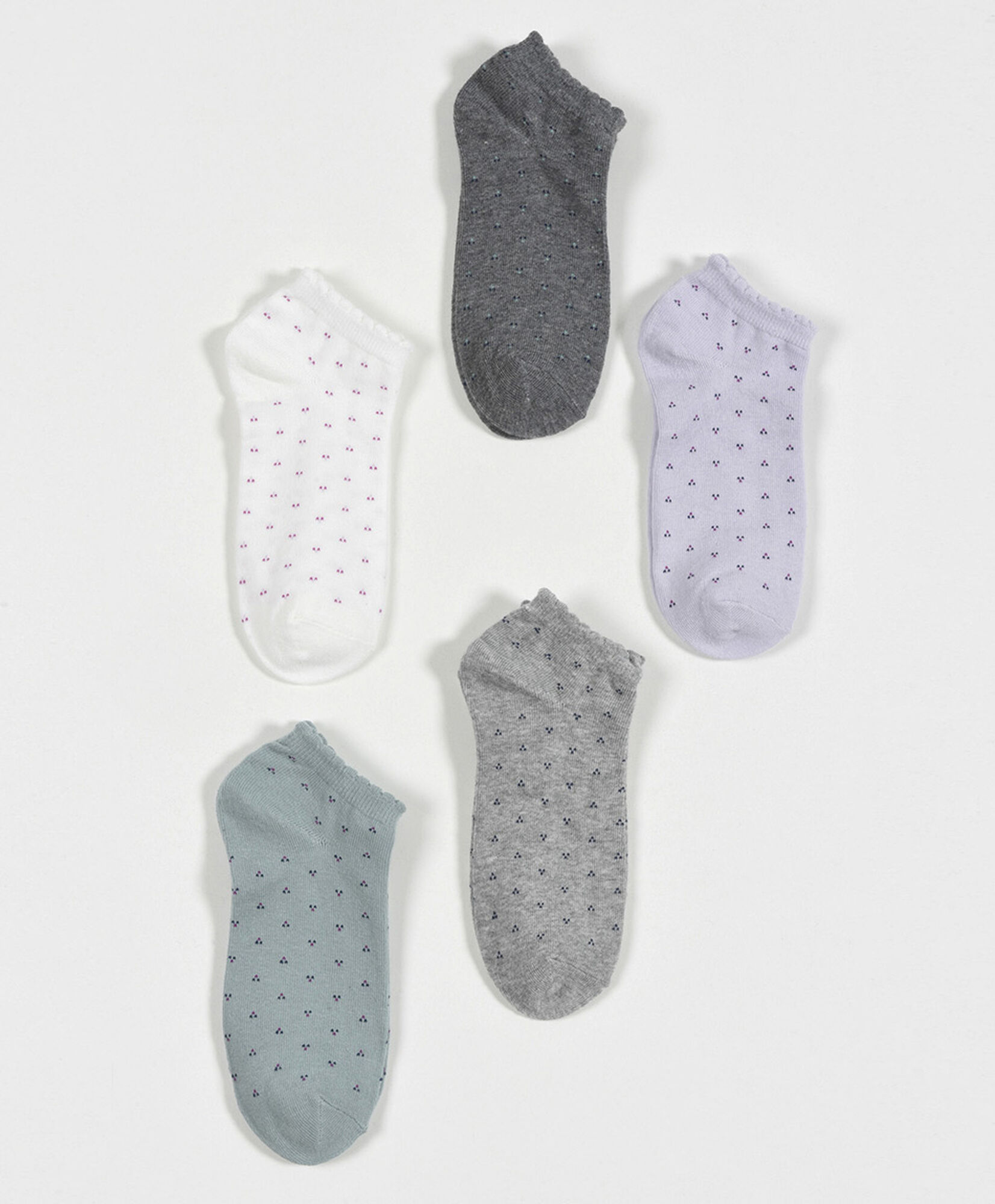 Pack 5 calcetines mujer cortos corazones colores Pack 5 calcetines mujer cortos corazones colores