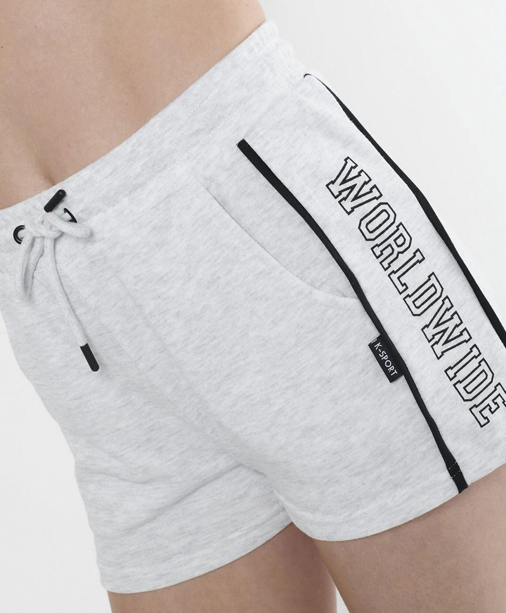 Short deportivo mujer jaspeado texto Short deportivo mujer jaspeado texto