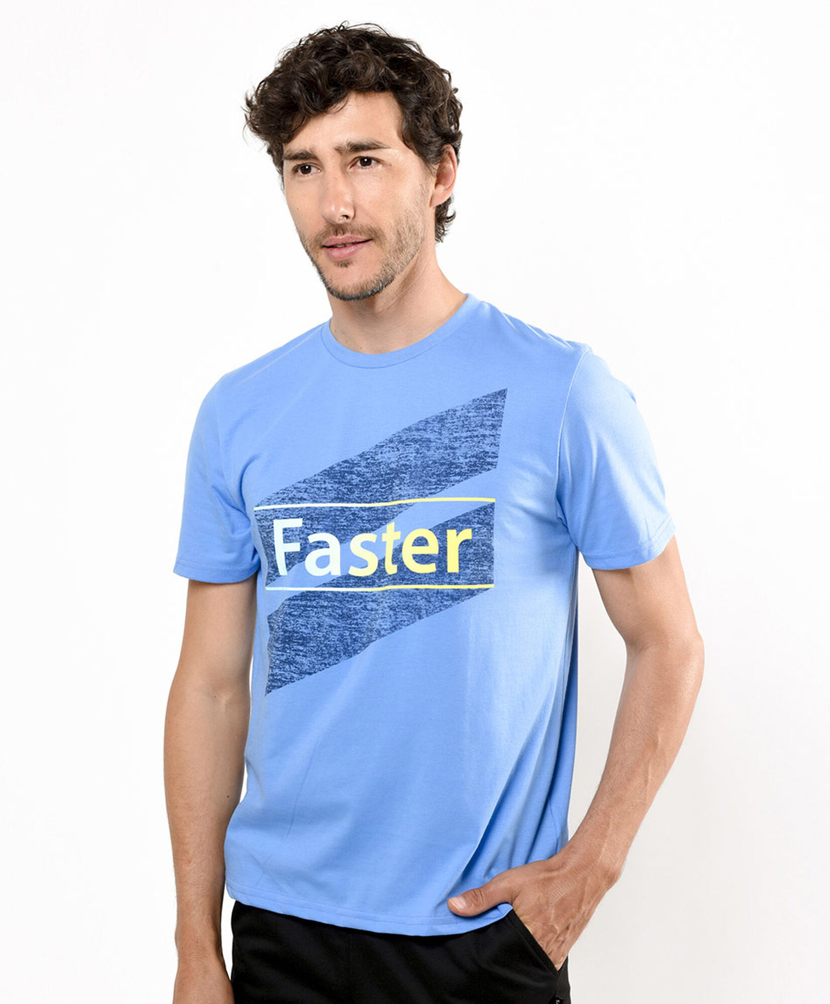 Polera deportiva hombre estampado faster Polera deportiva hombre estampado faster