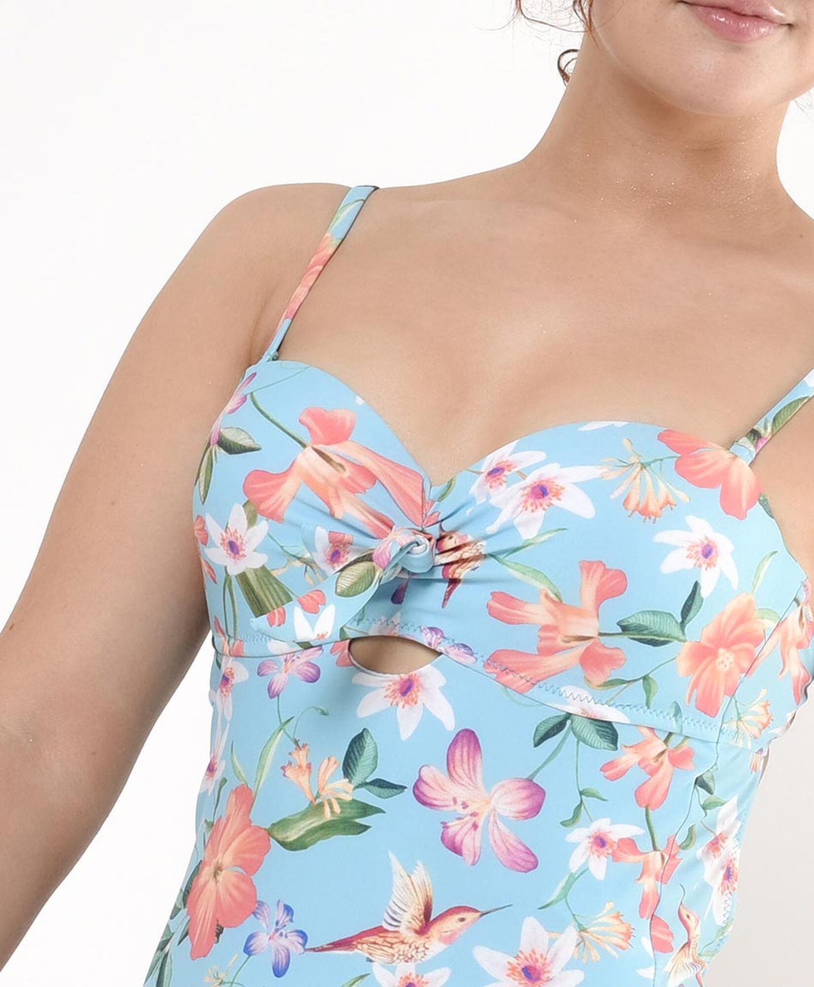 Traje de baño mujer floreado nudo Traje de baño mujer floreado nudo