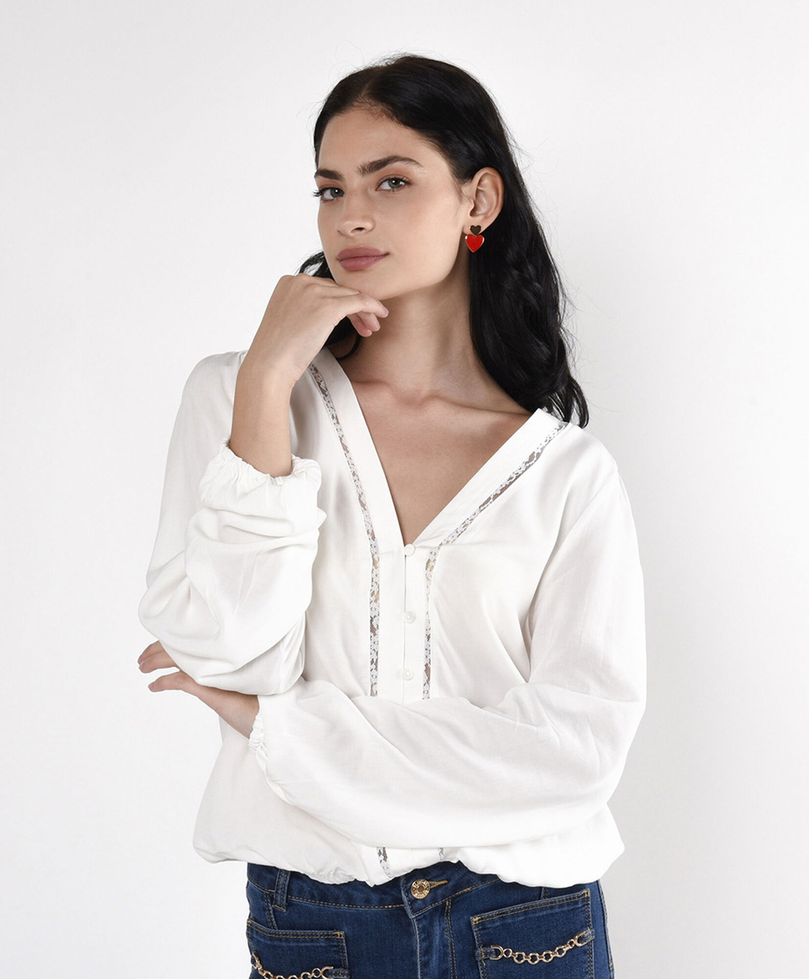 Blusa mujer detalles encaje Blusa mujer detalles encaje