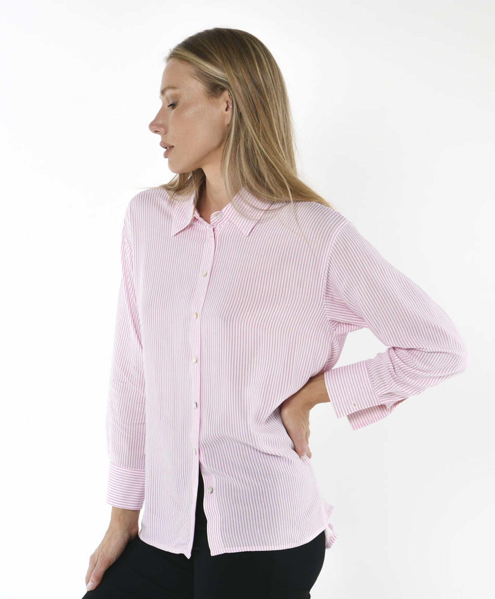 Blusa mujer rayada rosada Blusa mujer rayada rosada