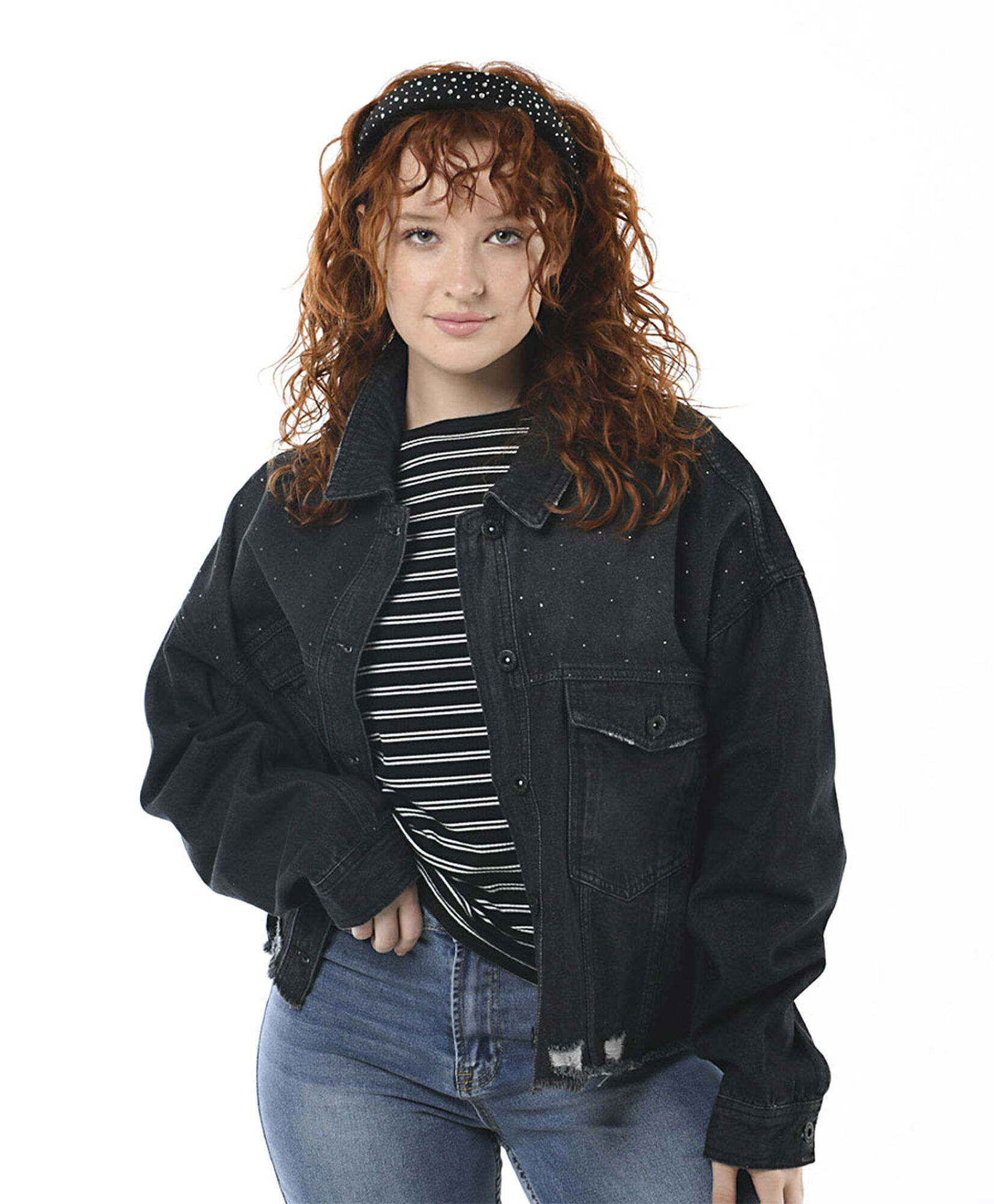 Chaqueta mujer denim negra Chaqueta mujer denim negra