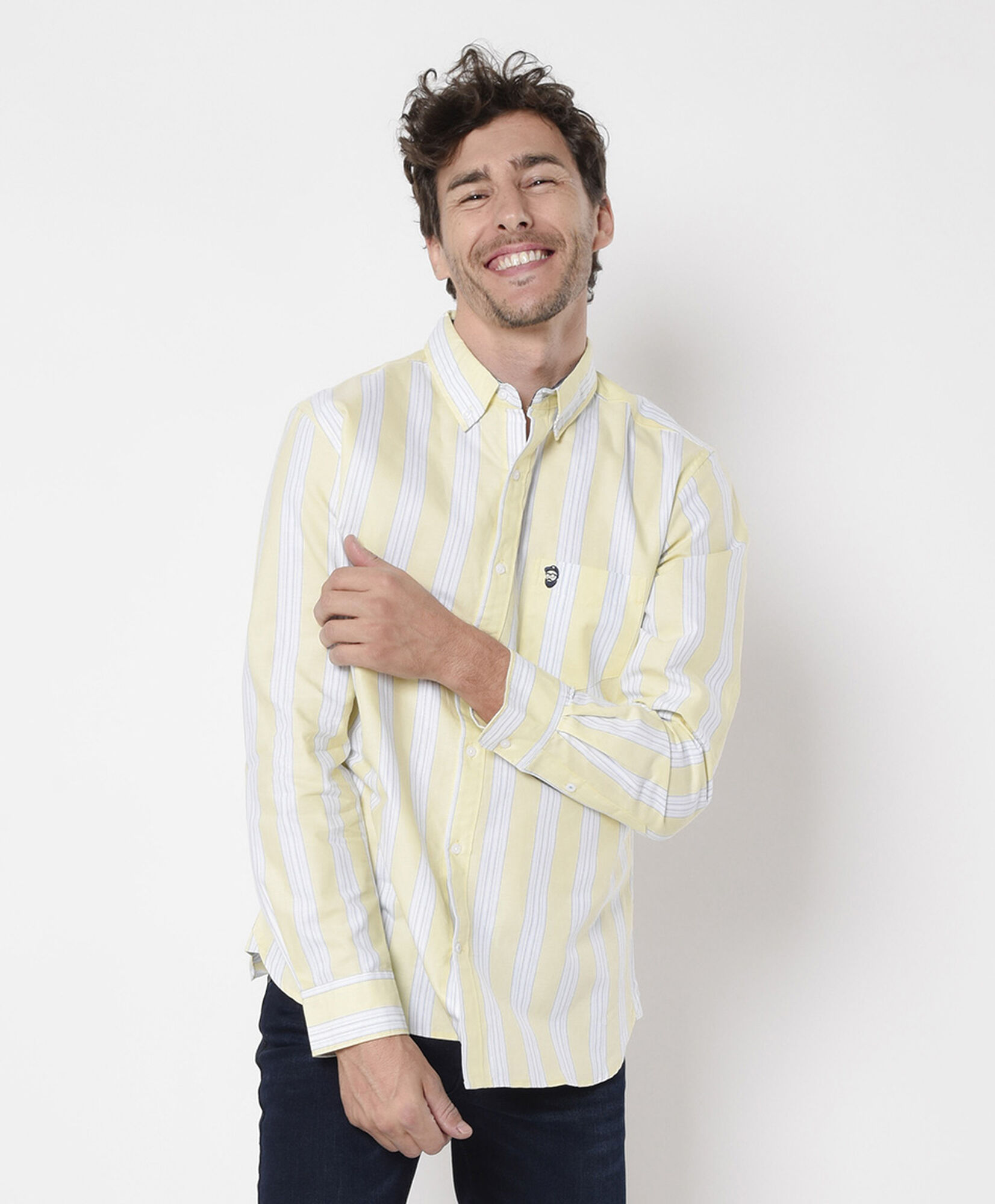 Camisa hombre líneas manga larga Camisa hombre líneas manga larga