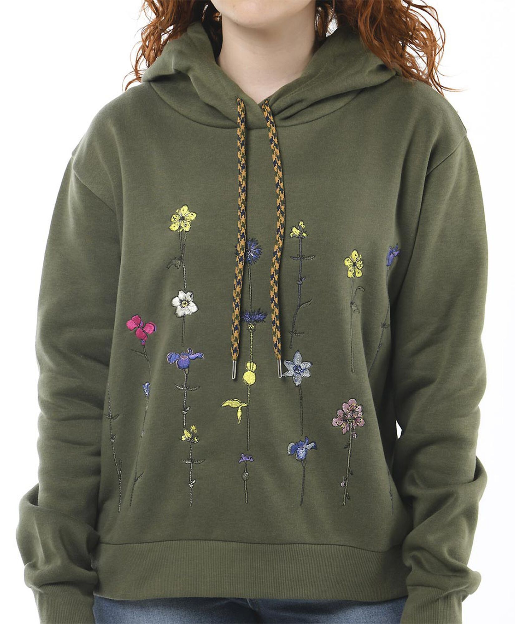 Polerón mujer flores bordadas Polerón mujer flores bordadas