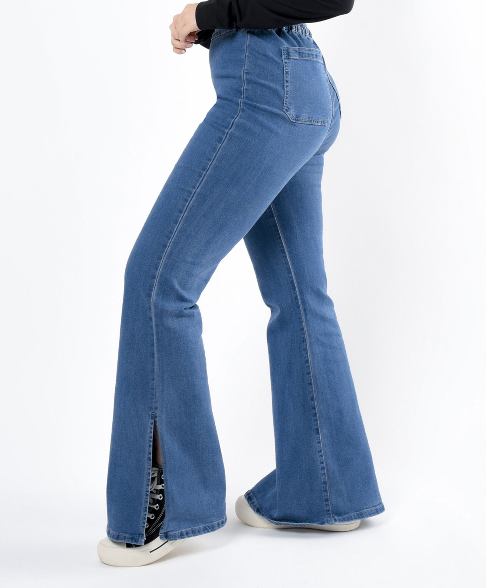 Pantalón mujer denim tiro alto flare Pantalón mujer denim tiro alto flare
