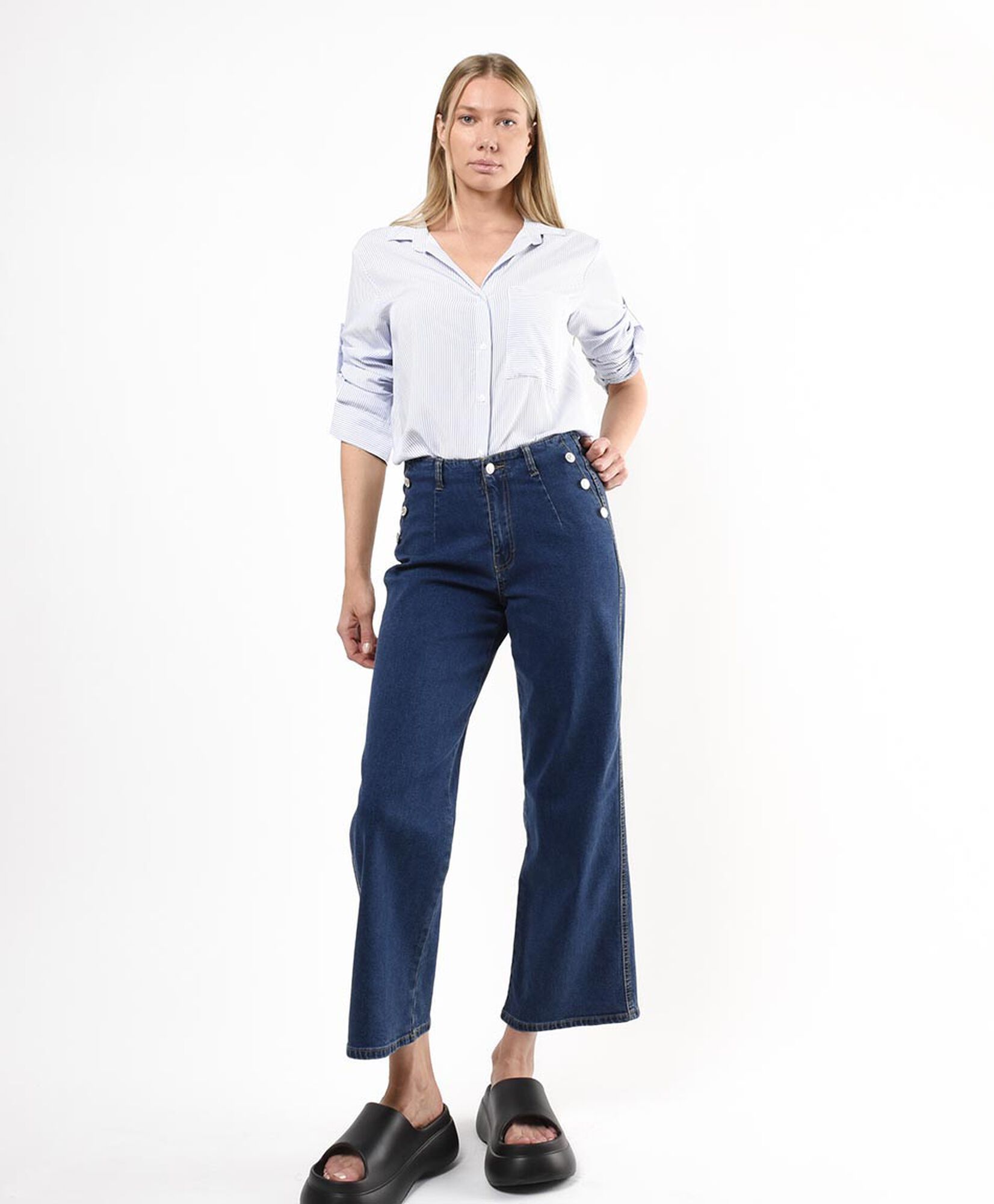 Jeans mujer botones wide Jeans mujer botones wide
