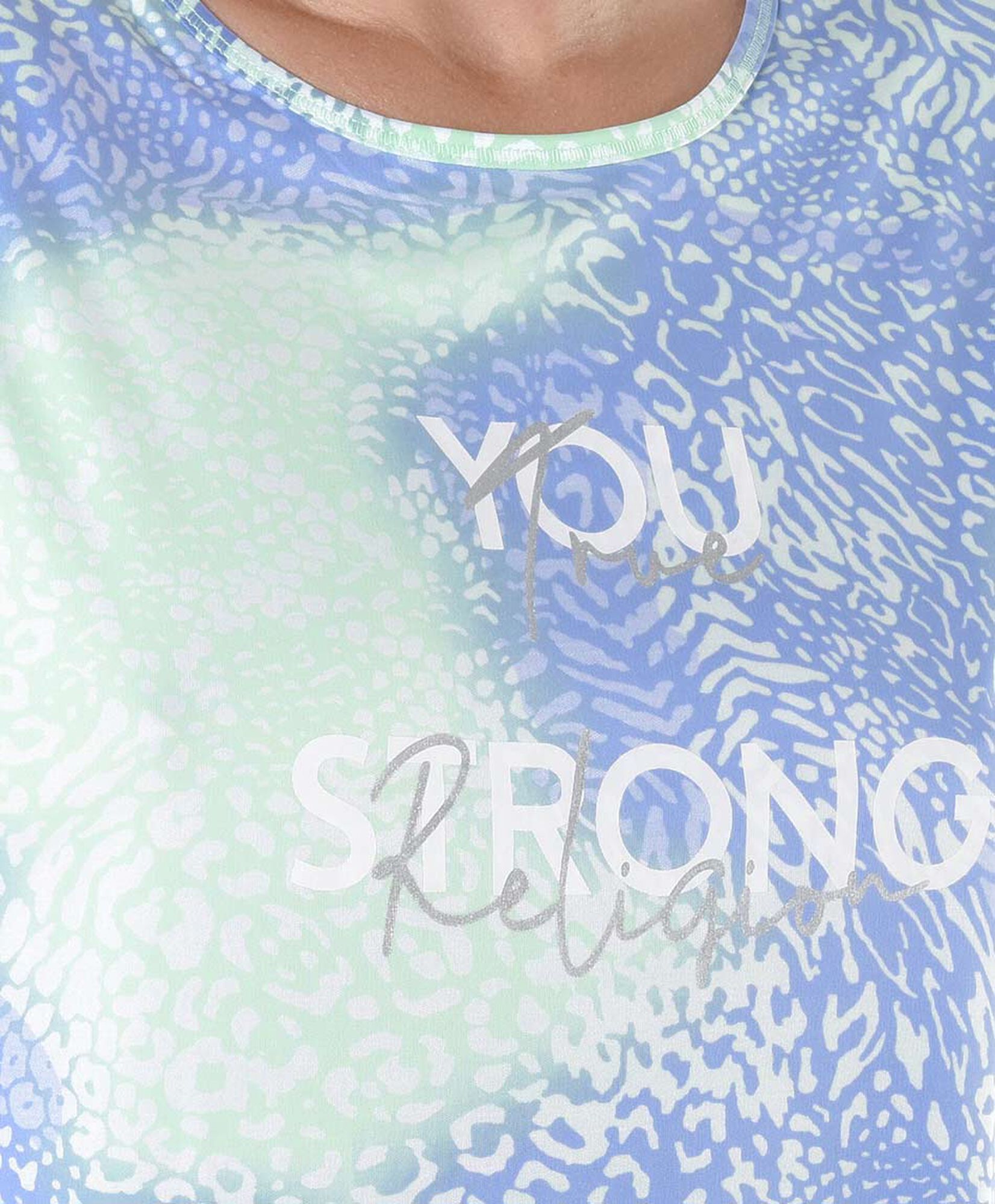 Polera deportiva mujer bicolor floreada Polera deportiva mujer bicolor floreada