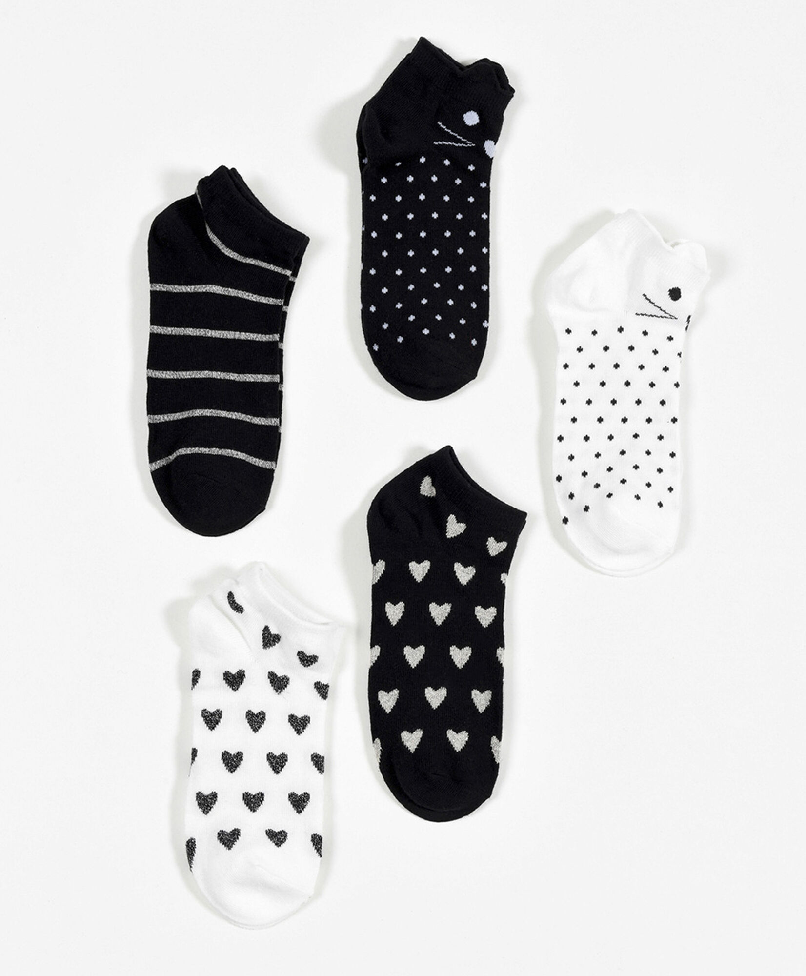 Pack 5 calcetines mujer cortos diseños Pack 5 calcetines mujer cortos diseños