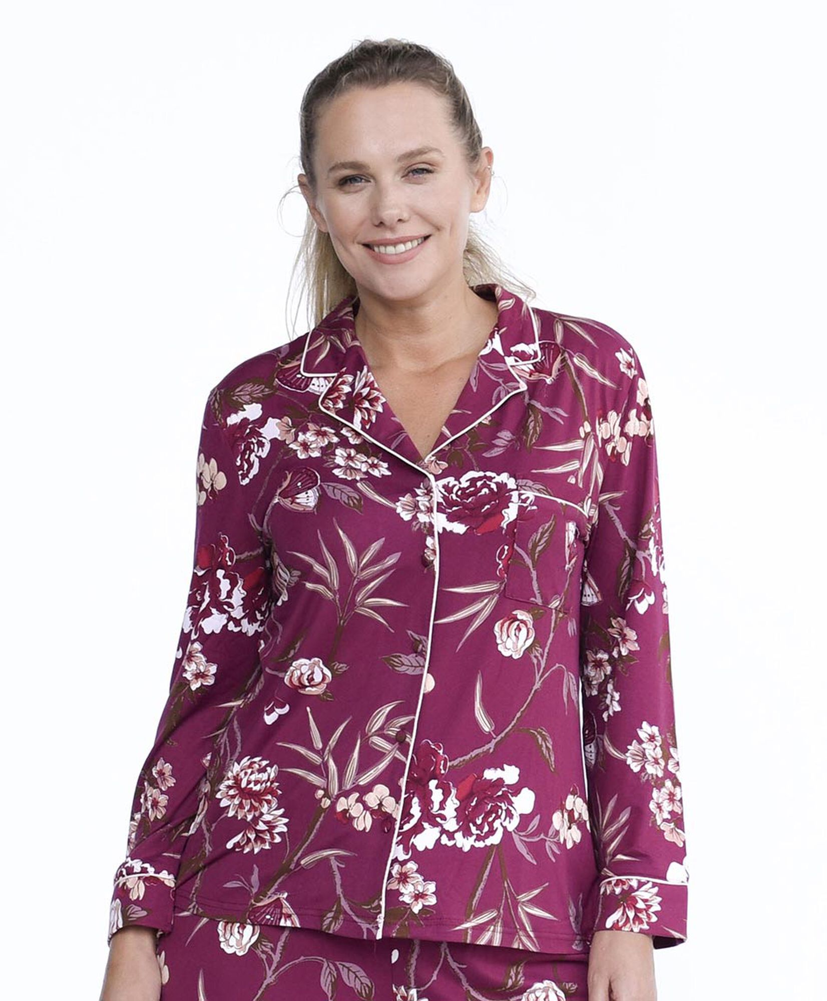 Pijama mujer camisero floreado Pijama mujer camisero floreado
