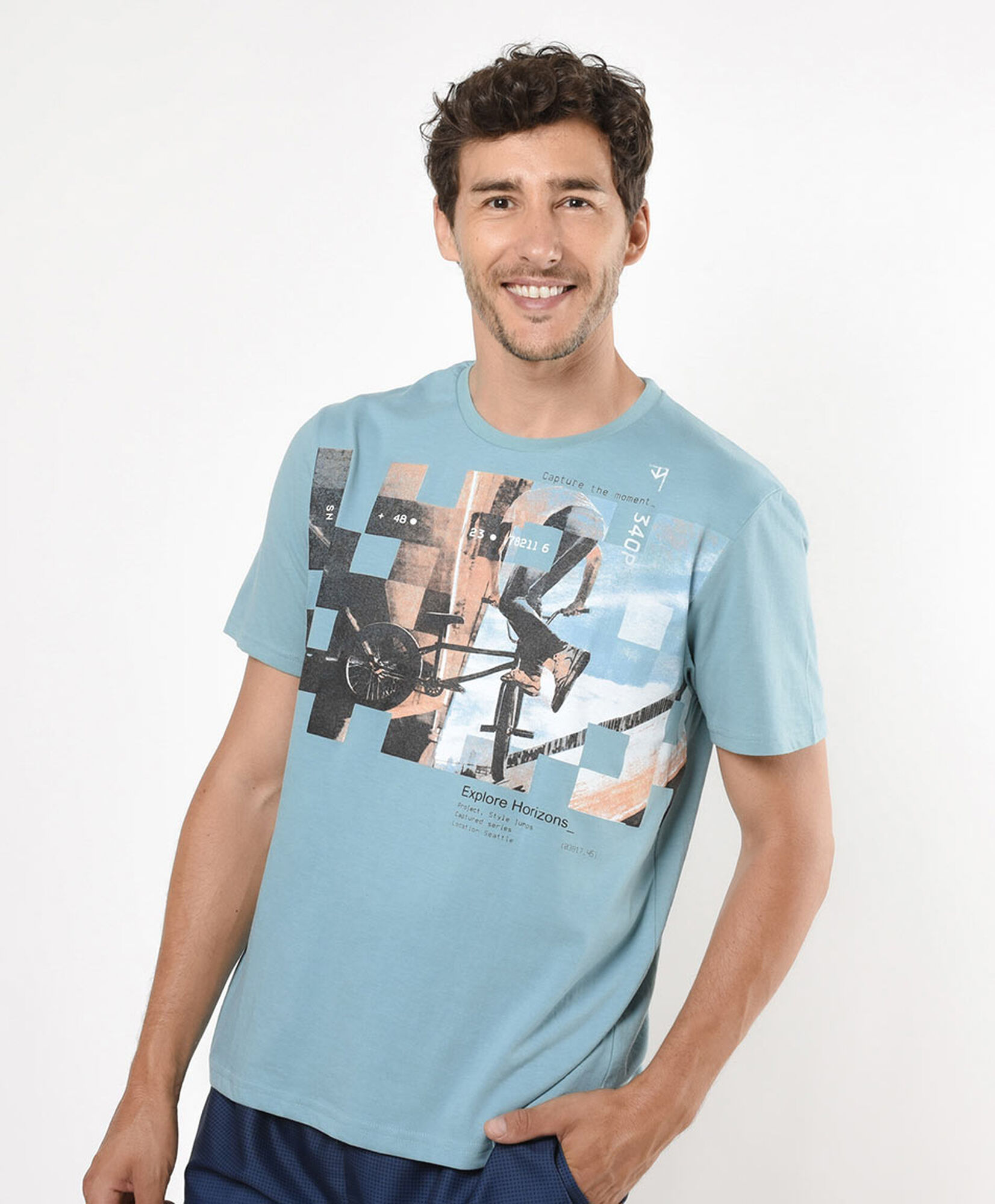 Polera deportiva hombre cuadros bicicleta Polera deportiva hombre cuadros bicicleta