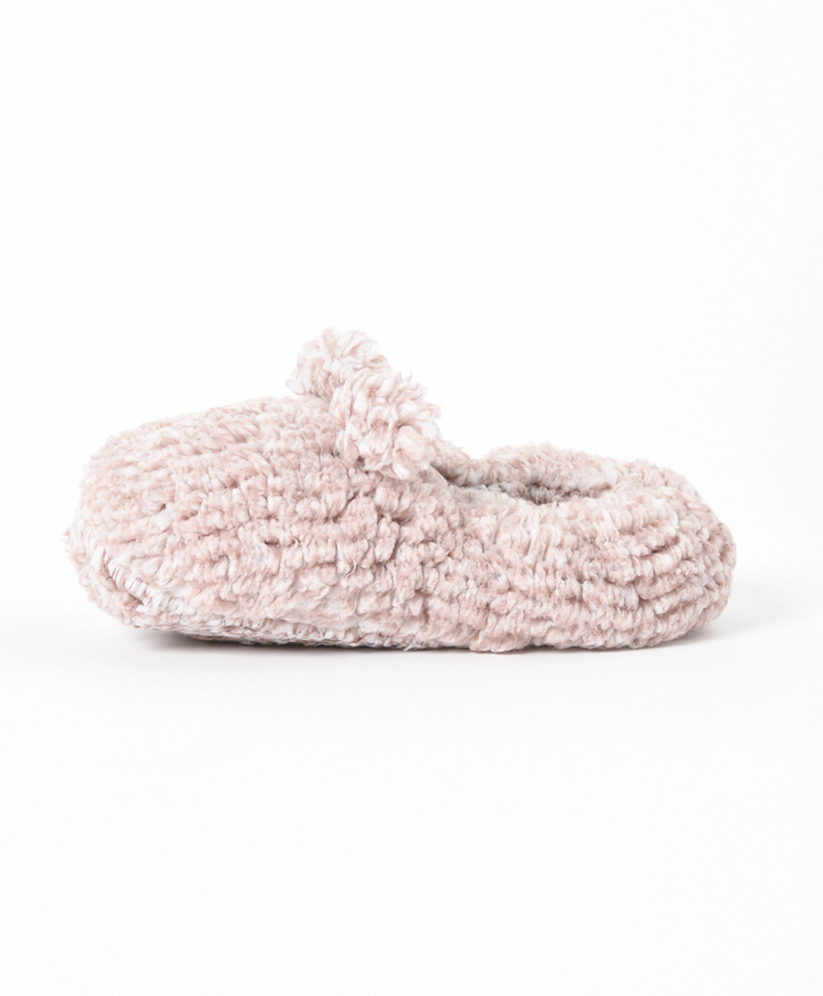 Calcetín pantufla mujer pompones rosado Calcetín pantufla mujer pompones rosado