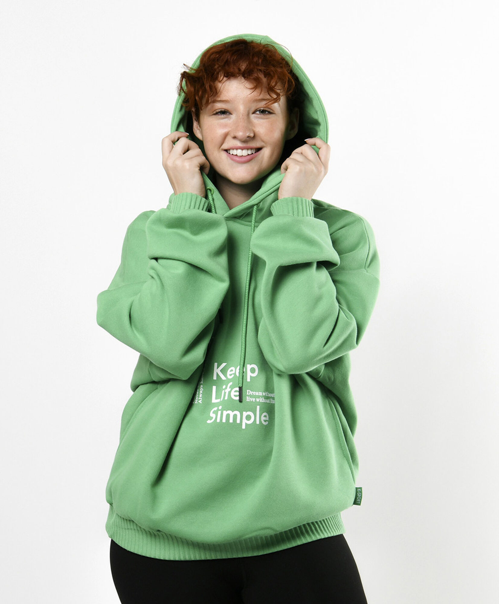 Polerón deportivo mujer verde oversize Polerón deportivo mujer verde oversize